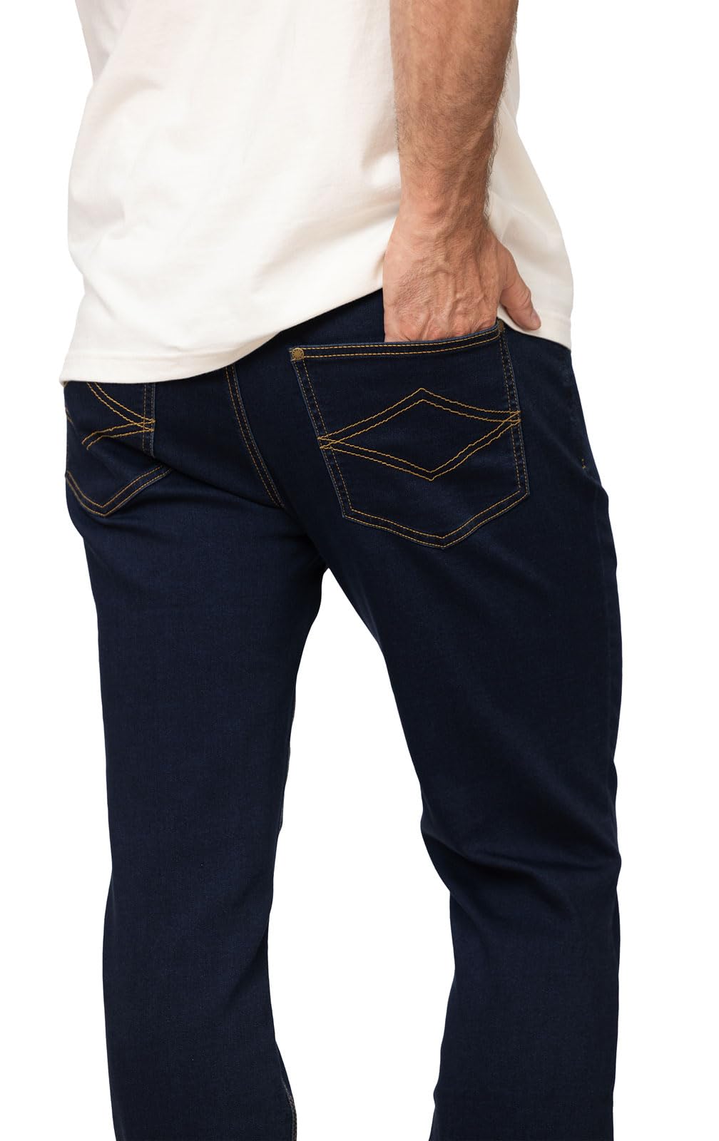 **Men's Pajama Jeans - Stretch Denim Pull-On Pants with Elastic Waist, Slim Straight Fit - Comfortable Lounge & Sleepwear for Relaxing at Home**
