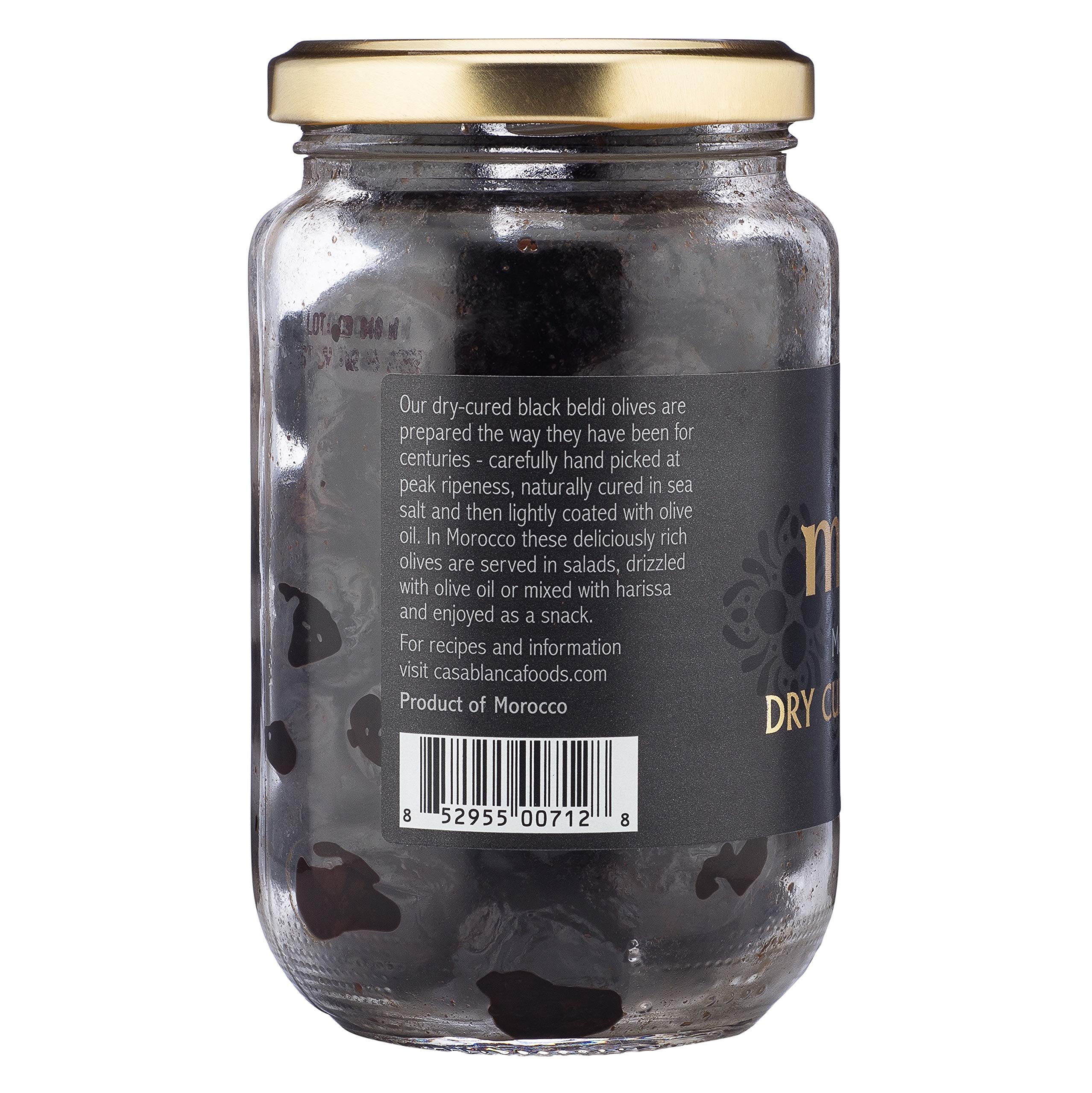 Premium Moroccan Dry Cured Black Olives - 7 oz | Handpicked, Naturally Cured & Non-GMO | Gluten Free, Low Carb, Vegan & Keto Friendly Snack | Perfect for Charcuterie Boards, Salads & Mediterranean Cooking
