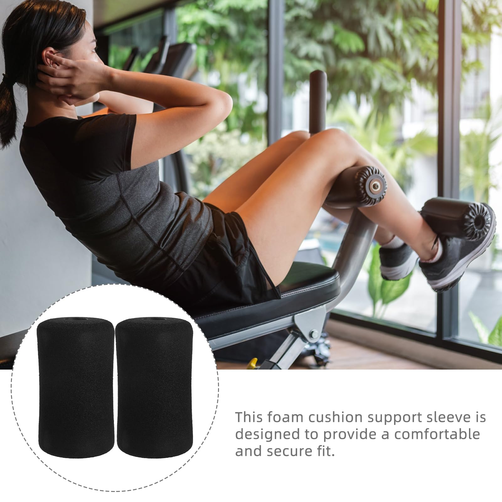 INOOMP 4-Pack Foot Foam Pads Rollers Replacement for Leg Extension Machines - Durable Exercise Machine Tube Leg Foam Roller Pads - Perfect for Home Gym Equipment & Strength Training Accessories