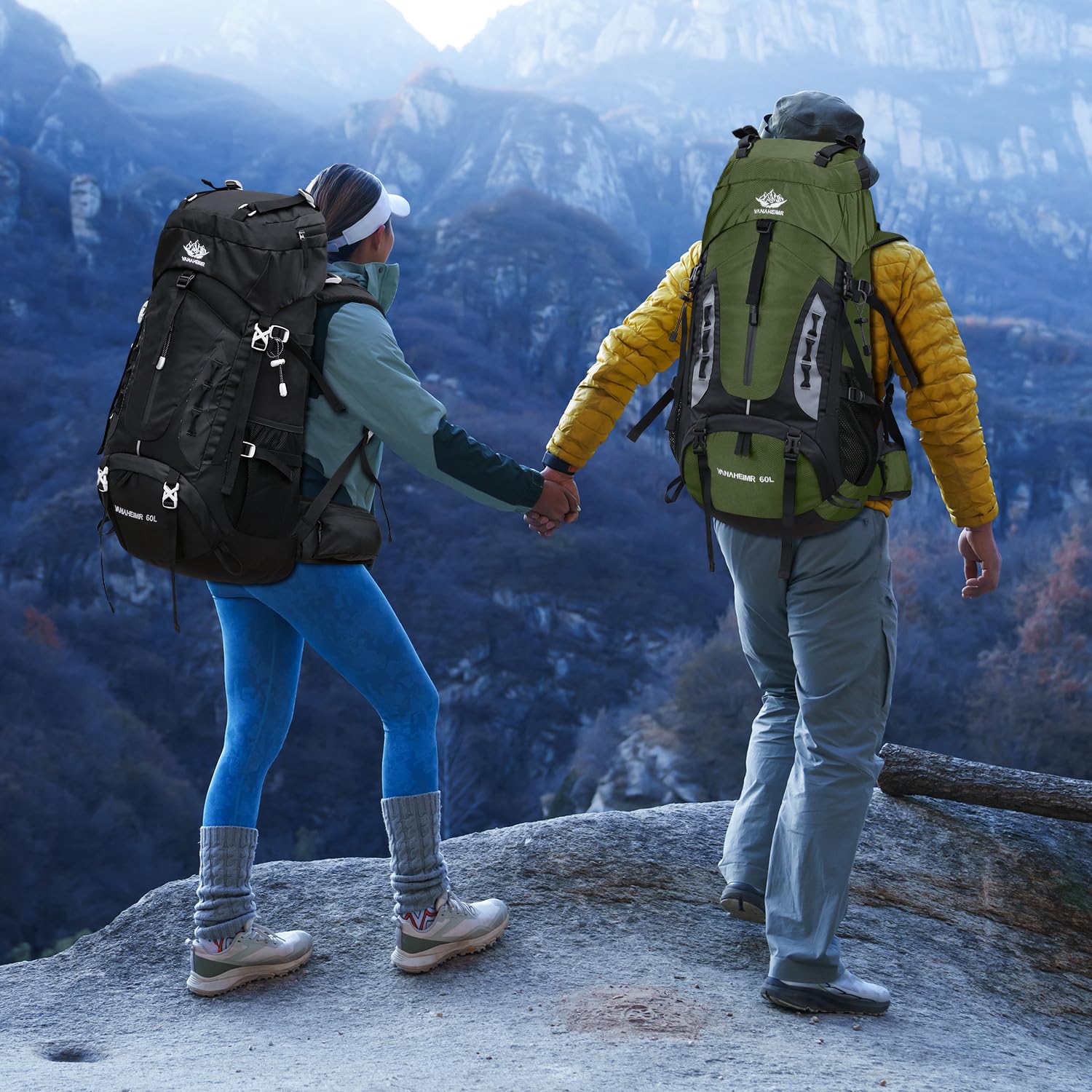 **Esup 60L Lightweight Hiking Backpack for Men - Waterproof Camping Backpack with Rain Cover, Durable Travel Backpack for Outdoor Adventures (Army Green) - Perfect for Trekking, Backpacking & Travel**