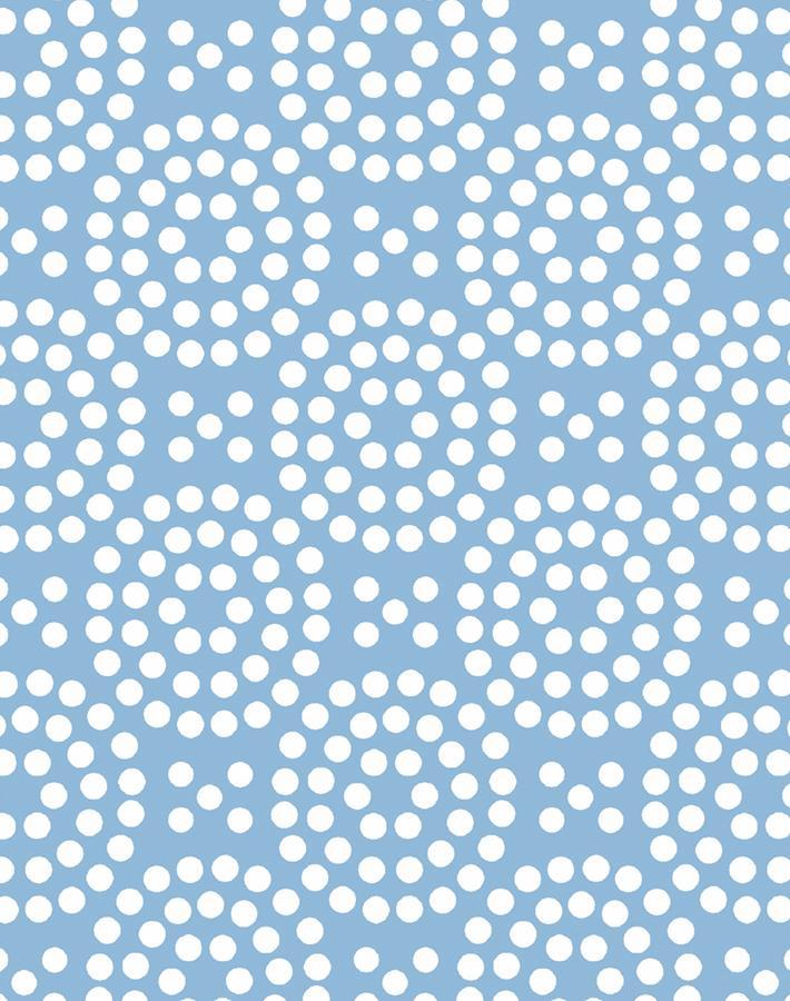 Dot Dot Wallpaper by Wallshoppe - Cornflower Blue Peel and Stick Wallpaper for Bedroom, Nursery, or Home Office Decor
