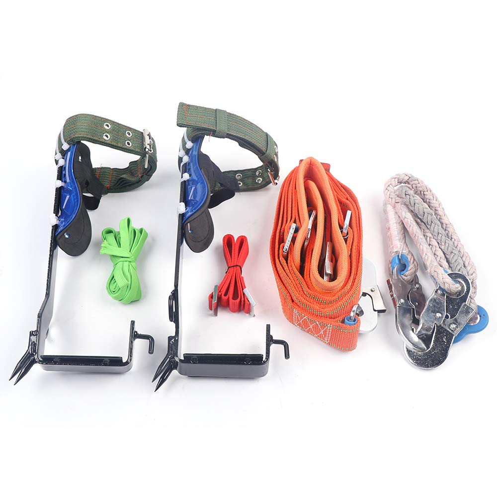 Tree Climbing Spikes Set with Adjustable Safety Belt - Lightweight Portable Climbing Gear for Fruit Picking, Hunting & Arborist Work - Perfect for Outdoor Tree Climbing, Observation & Professional Use