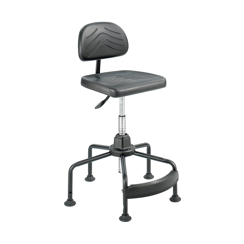 Safco 5117 Black Master High-Back Economy Industrial Swivel Task Chair - Ergonomic Office Workbench Chair for Workshop, Garage & Industrial Use