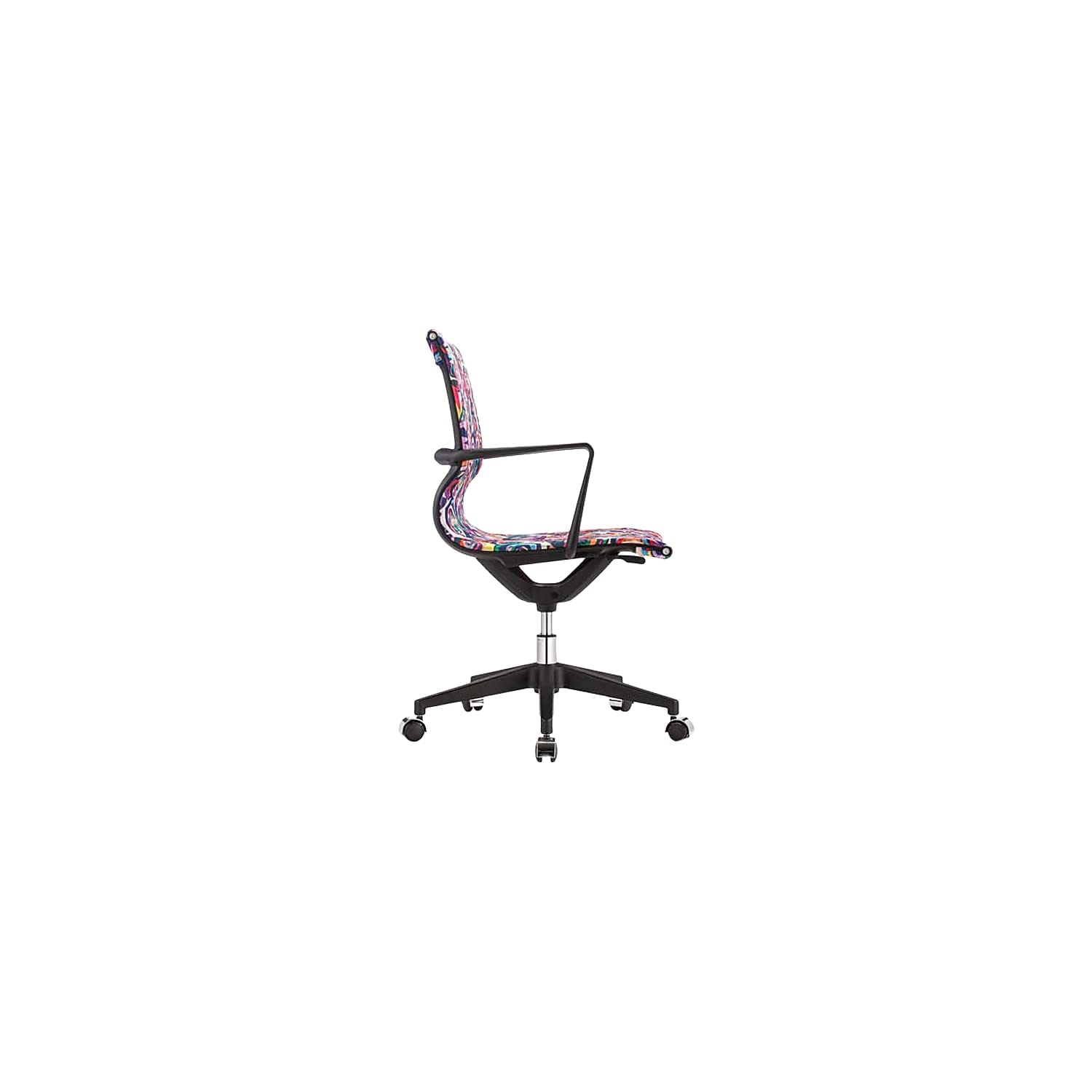 Eurotech Seating Elizabeth Sutton Collection Wynwood Multi Rose Task Chair - Ergonomic Nylon Office Desk Chair with Black Frame & Silver Accents - Perfect for Home Office, Study & Workspace