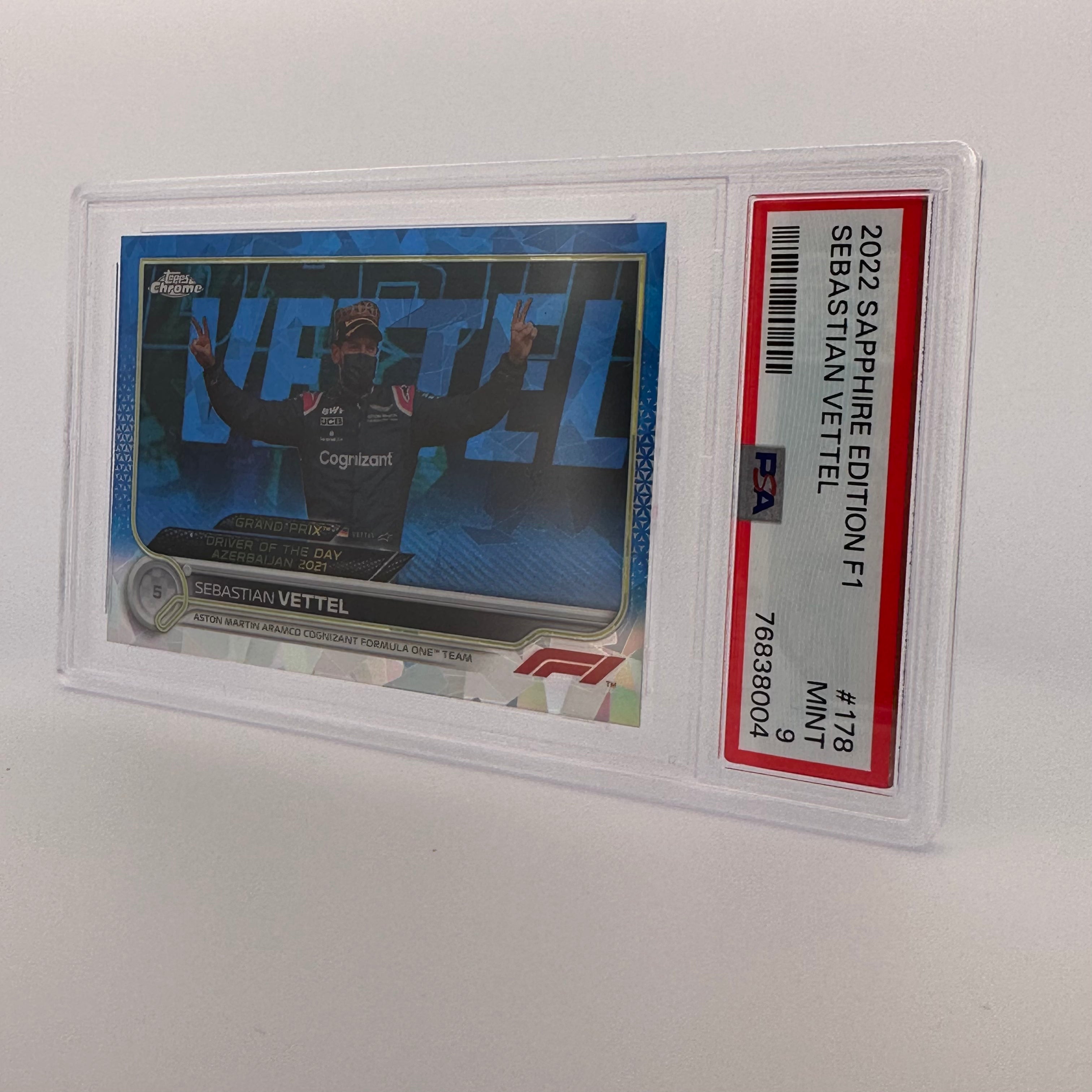 PSA 9 Graded Sebastian Vettel #178 Sapphire Edition Racing Card - Perfect for F1 Collectors, Sports Memorabilia Displays & Investment Collections