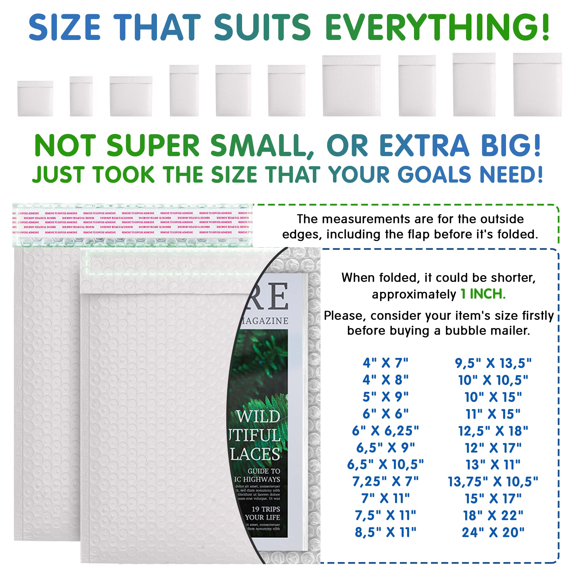 White Poly Bubble Mailers Self Seal, 14.75 x 19 Inch - 50 Pack Bubble Padded Envelopes for Shipping | Durable Waterproof Mailing Bags | Perfect for Ecommerce, Amazon FBA & Small Business Shipping