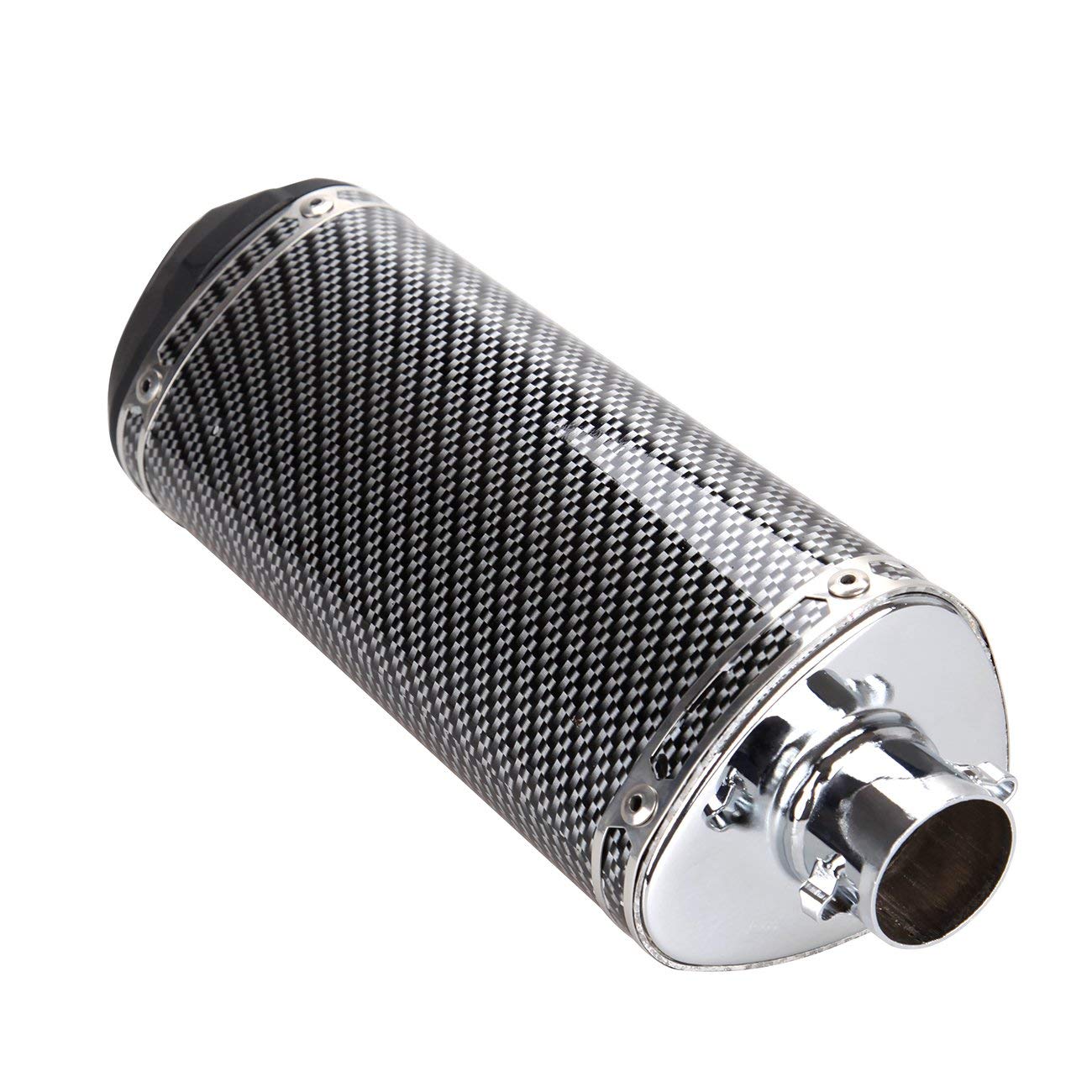 High-Performance 38mm Carbon Fiber Motorcycle Scooter Exhaust Muffler Pipe with Adjustable Silencer - Enhanced Sound Control & Style Upgrade for Street Bikes & Commuter Scooters