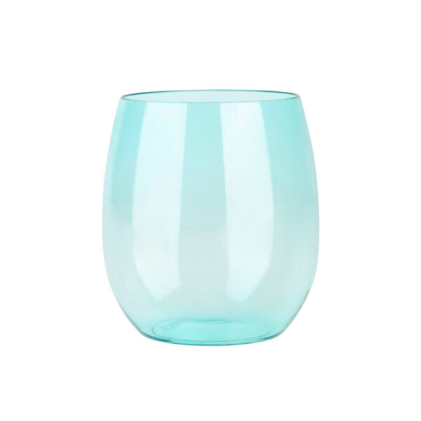 12 oz. Clear Stemless Wine Glasses Set of 6 - Shatterproof BPA-Free Plastic Cups for Indoor/Outdoor Parties, Picnics, Weddings & Home Decor