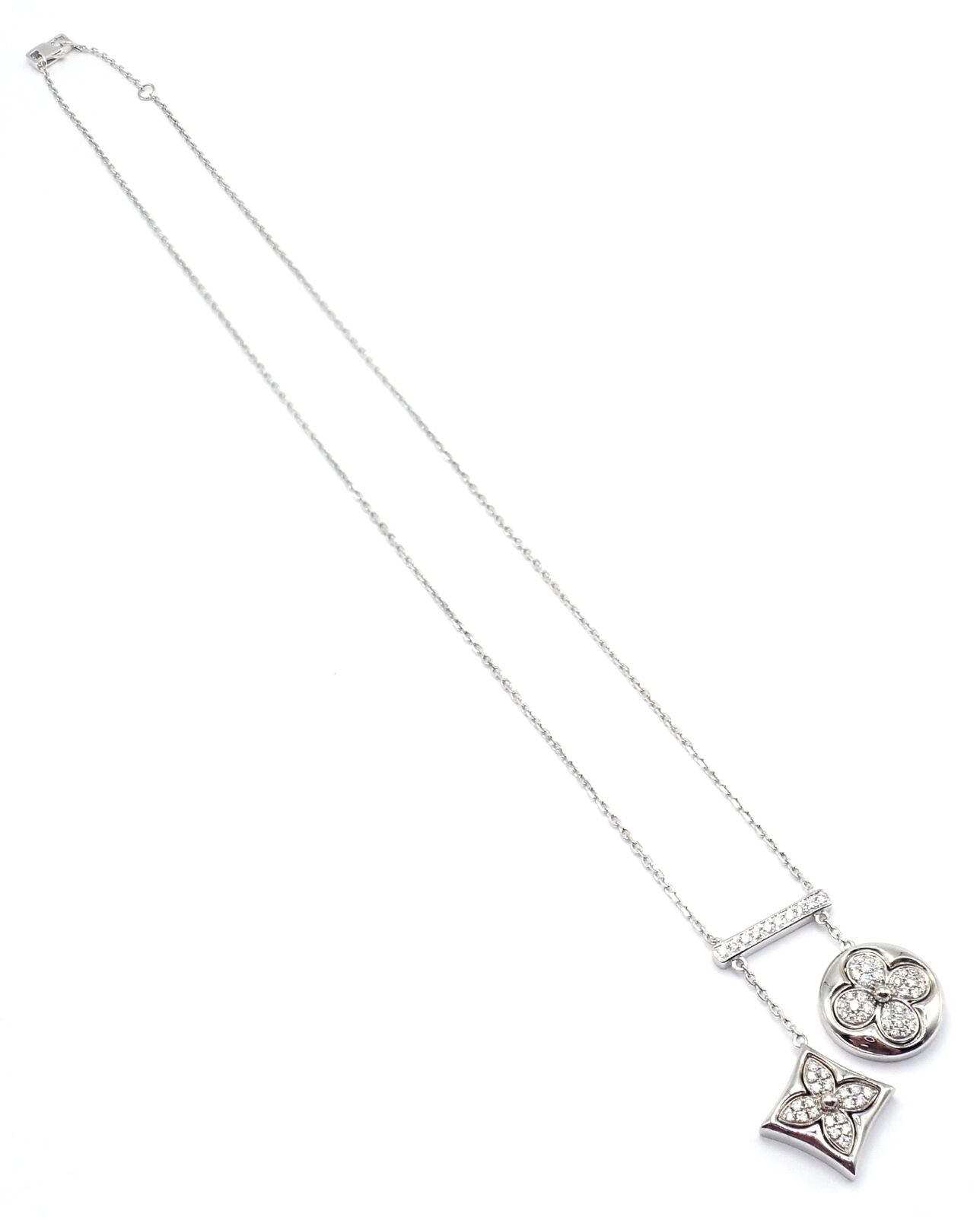 Authentic Louis Vuitton Blossom 18k White Gold Diamond Pendant Necklace - Luxury Jewelry for Women, Perfect for Weddings, Anniversaries & Special Occasions
