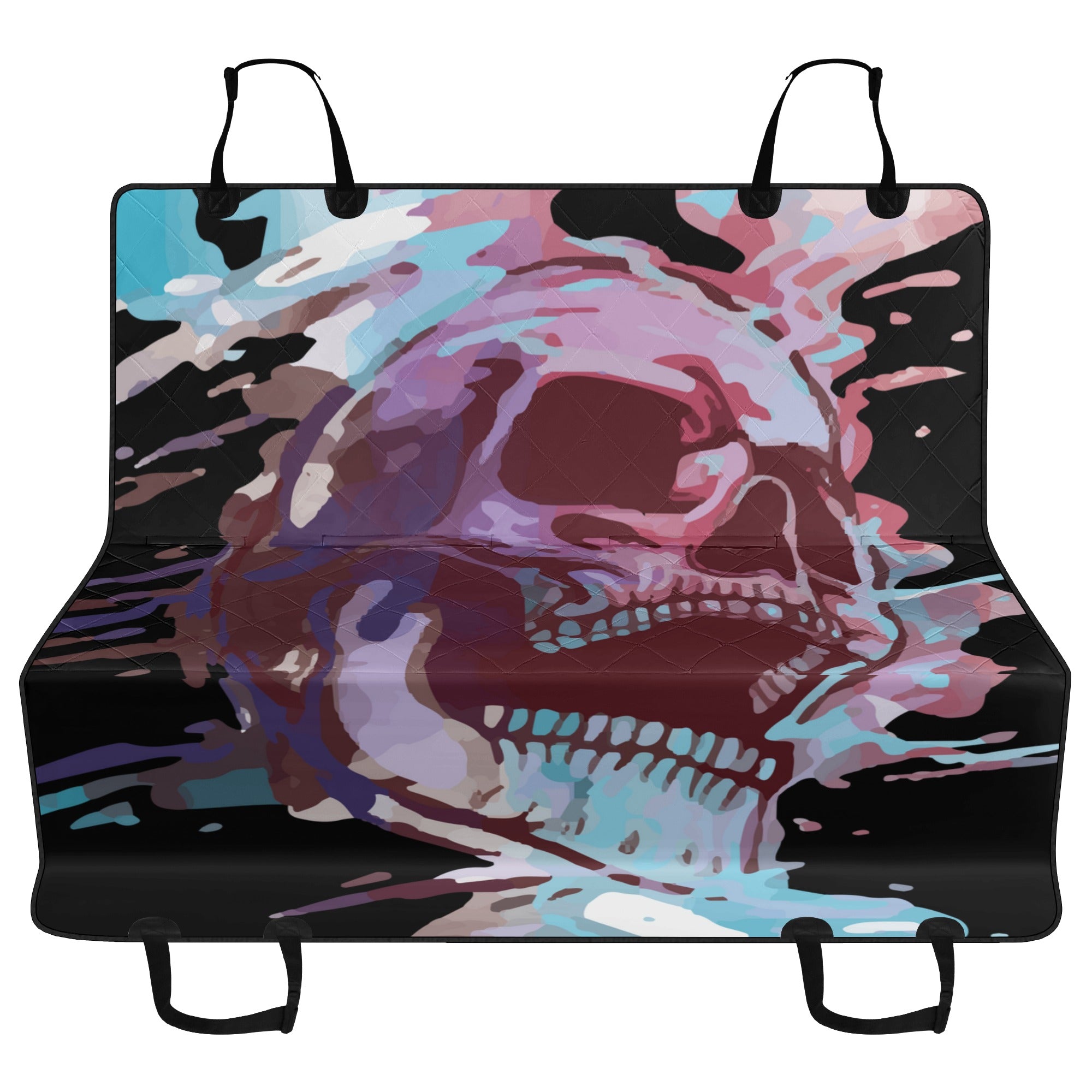 Custom Painted Skull Car Seat Covers - Universal Fit for Cars, Trucks & SUVs - Durable Neoprene Protection with Edgy Skull Design - Perfect for Halloween, Biker Enthusiasts & Gothic Style Lovers