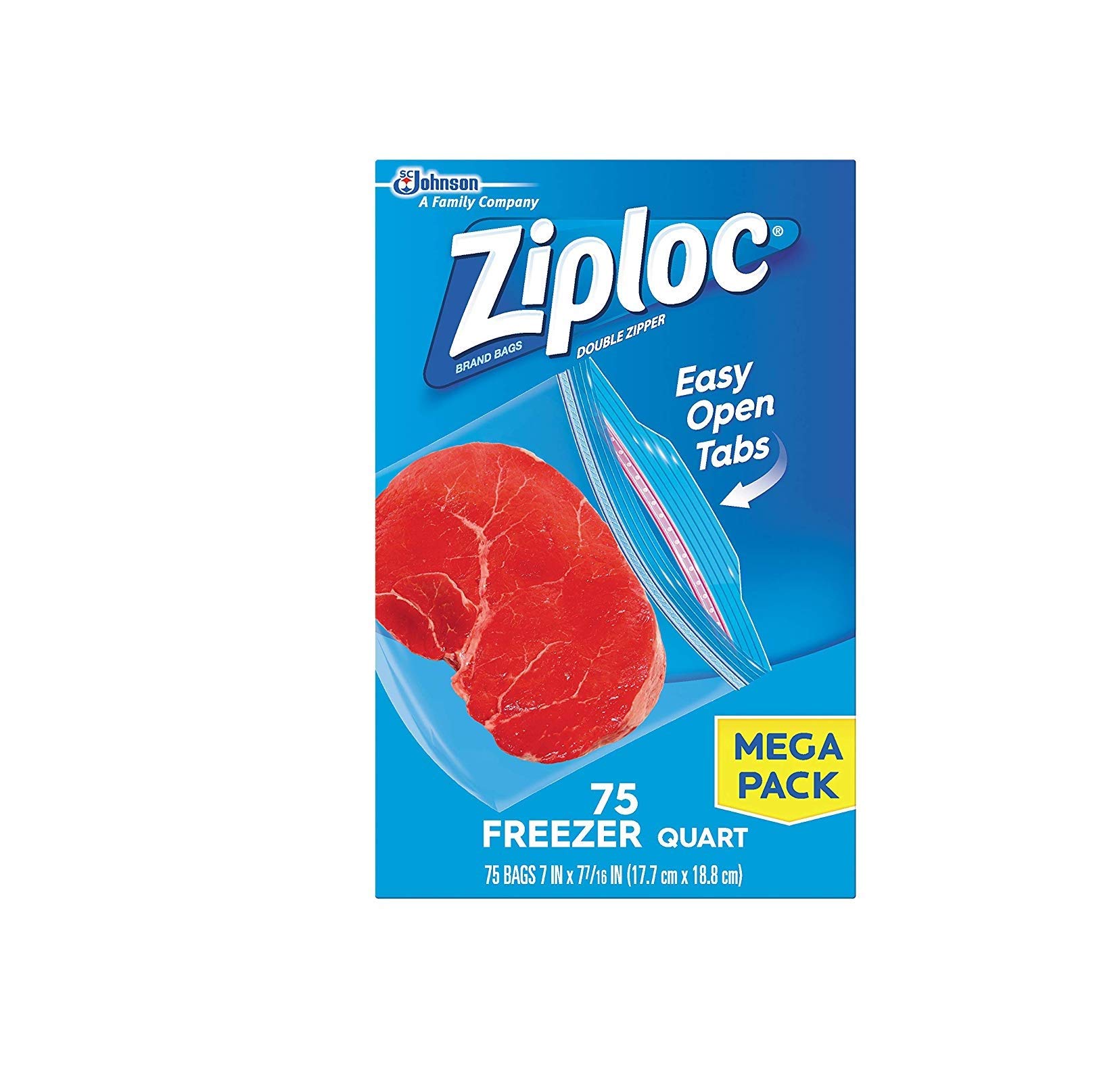 Ziploc Freezer Bags Quart Size - 75 Count (2 Pack) | Heavy Duty Storage Bags for Freezing Food, Meal Prep & Organizing | Airtight Seal for Freshness