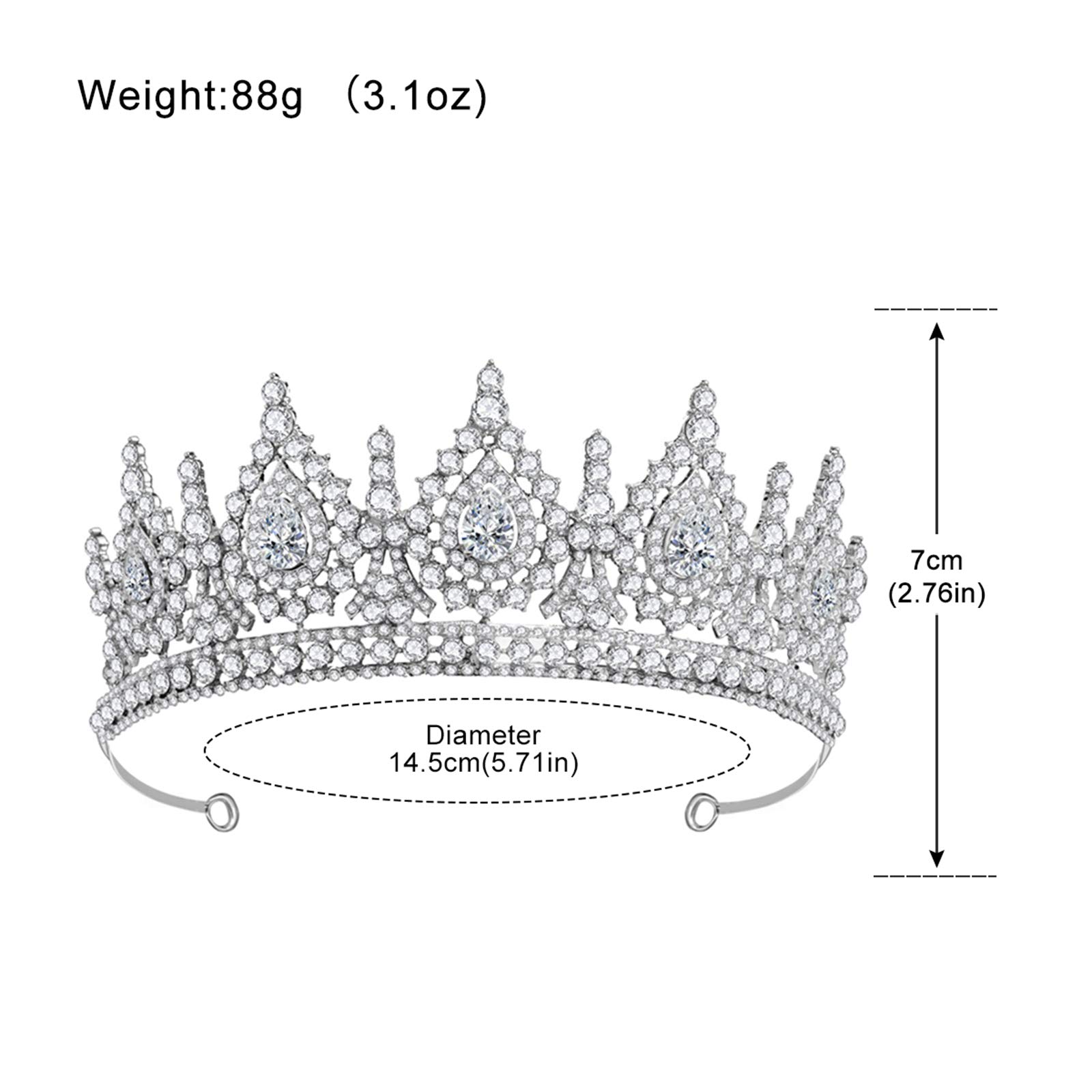 Luxury Crystal Bridal Tiara for Women & Girls - Elegant Queen Crown Hair Jewelry for Weddings, Costume Parties & Special Occasions - Perfect Gift Accessory for Brides, Prom, Pageants & Photo Shoots