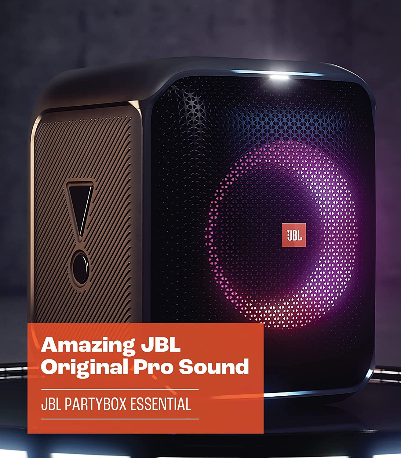 JBL Partybox Encore Essential Portable Bluetooth Speaker - 100W Powerful Sound, Built-in Dynamic Light Show, IPX4 Splash Proof Design, Wireless Party Speaker for Outdoor, Pool Parties & Home Entertainment (Black)