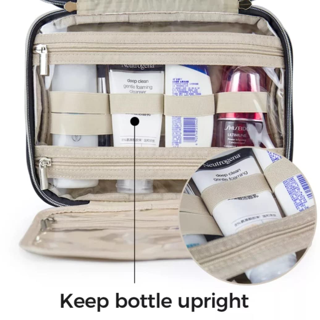 360° Hanging Toiletry Bag - Large Waterproof Travel Organizer for Cosmetics & Toiletries - Perfect for Camping & Gym