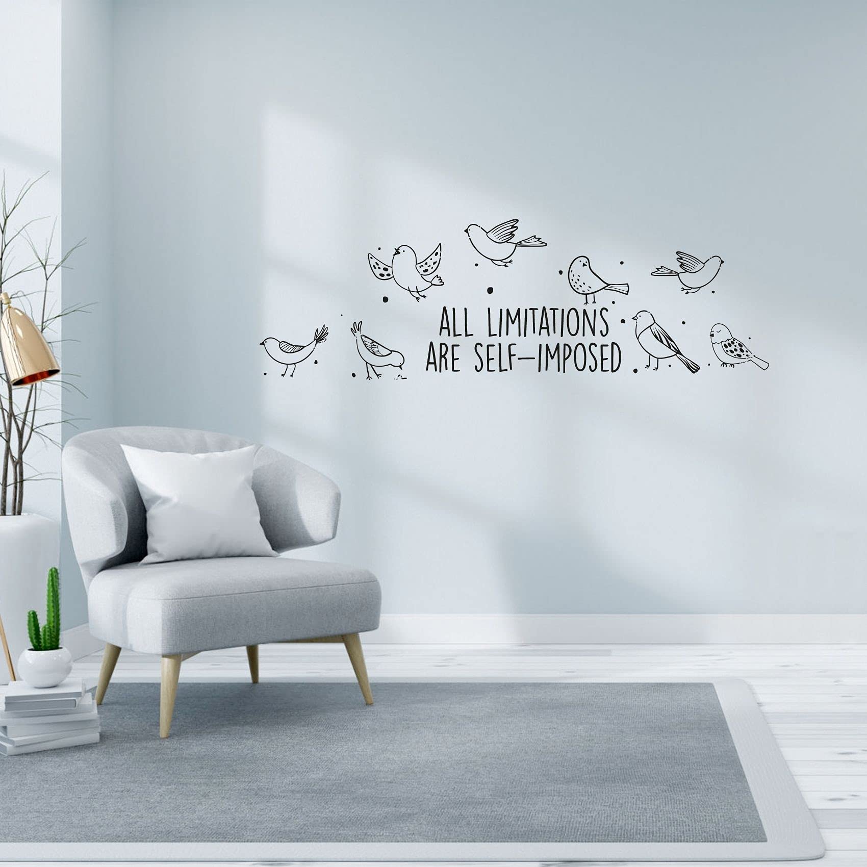 Self-Imposed Limits Motivational Wall Decal - 22x30 Inch Inspirational Bird Quote Sticker for Kids Room, Nursery & Bedroom Decor | Perfect for Home, Office & Classroom Motivation