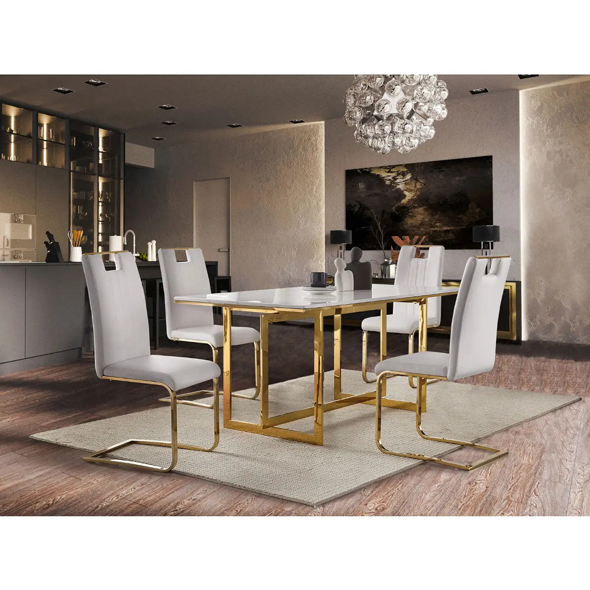 Althea 5-Piece Dining Set 7451 - Modern Kitchen Table & Chairs for Small Spaces, Perfect for Apartments, Breakfast Nooks & Cozy Dining Areas