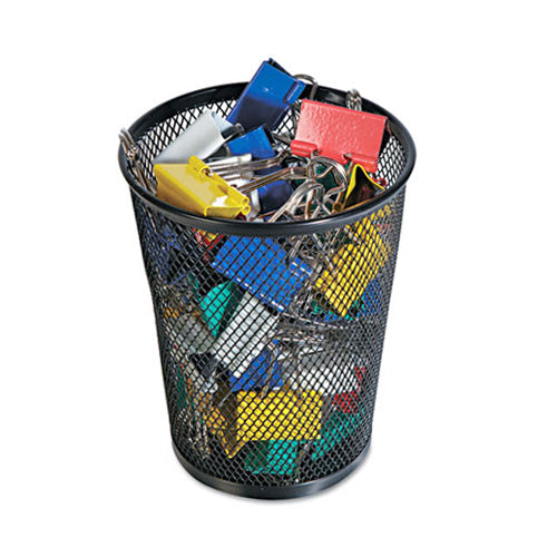 Black Wire Mesh Jumbo Pencil Cup - Large Office Desk Organizer for Pens, Markers & Art Supplies | Perfect for Home, School & Workspace Organization