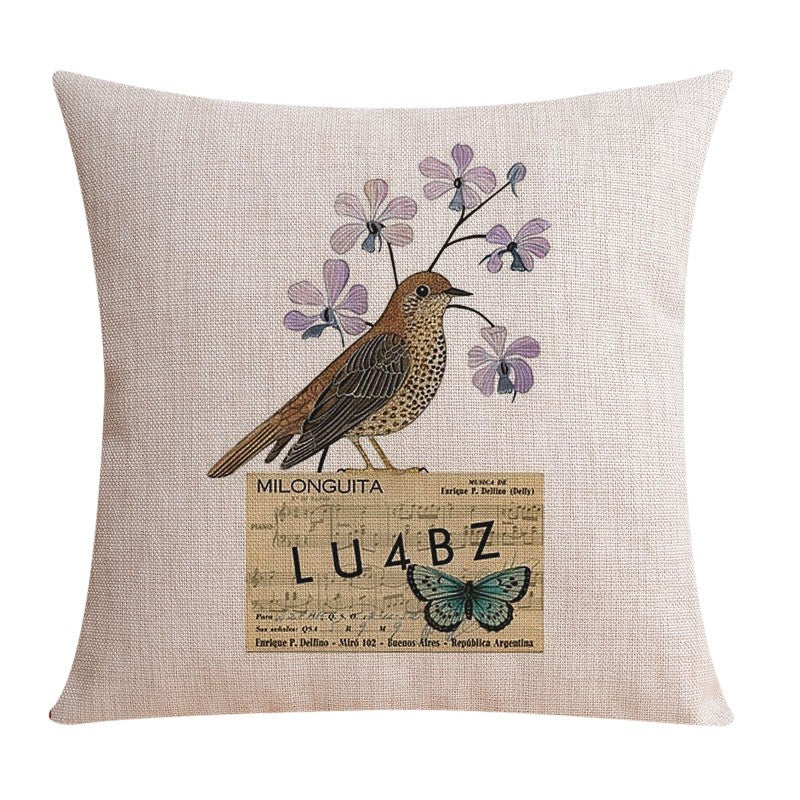 Love Birds Embroidered Throw Pillow Covers - Decorative Sofa Pillows for Kids' Room & Living Room Couch - Singing Birds Design Home Decor for Nursery, Bedroom, and Cozy Living Spaces