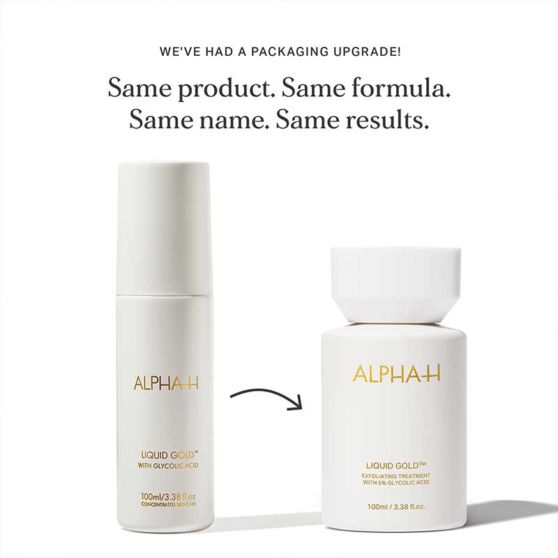 Alpha H Liquid Gold Exfoliating Treatment with 5% Glycolic Acid - Chemical Exfoliator for Glowing Skin | Perfect for Nighttime Skincare Routine & Acne-Prone Skin