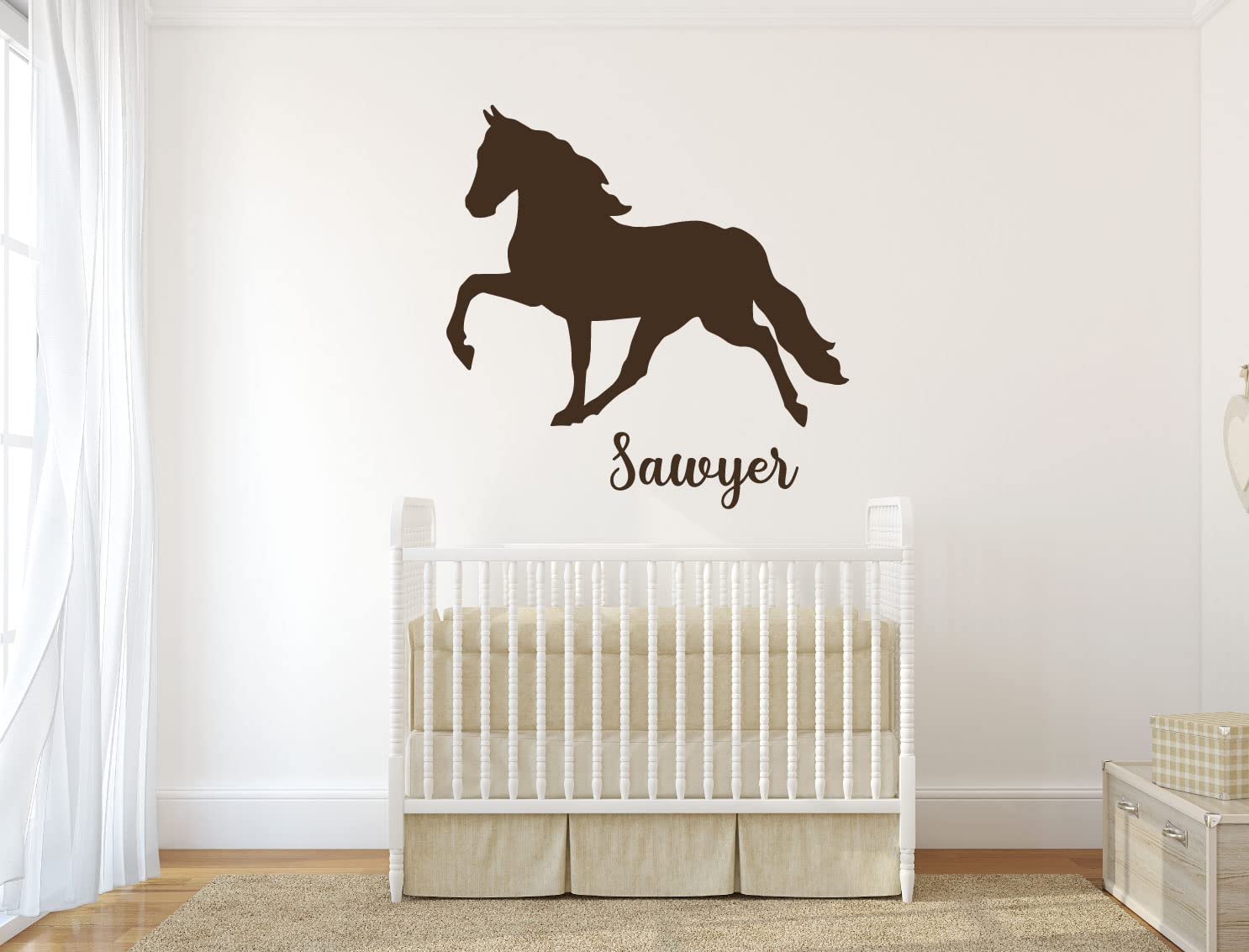 Custom Horse Vinyl Wall Decal - Personalized Name Western Home Decor | Removable Sticker for Bedroom, Barn, Cabin & Game Room | Perfect for Western Themed Rooms, Ranch Style Homes & Equestrian Lovers