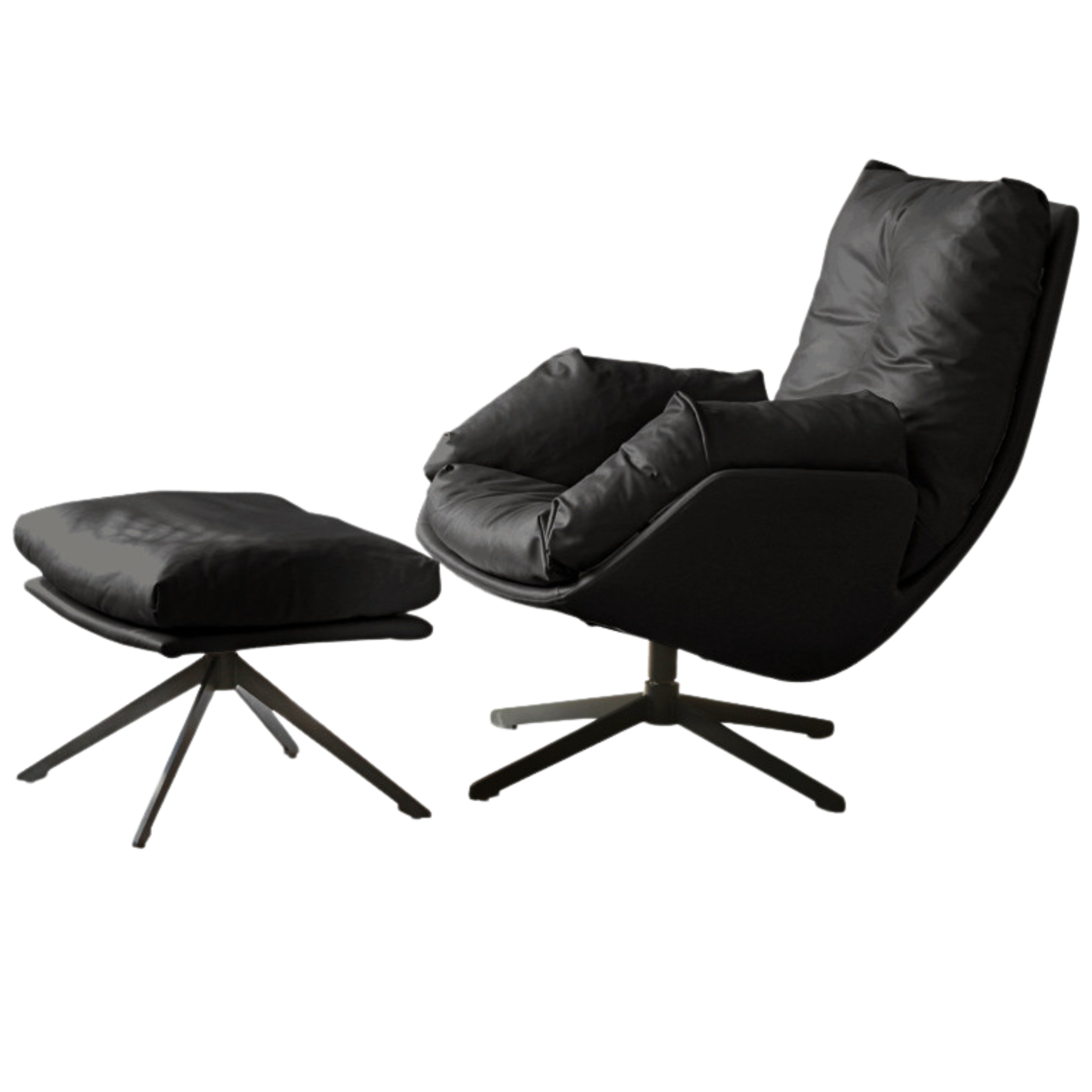 Luxury Italian Organic Leather Swivel Sofa Chair - Modern Living Room, Office & Lounge Seating for Home Decor
