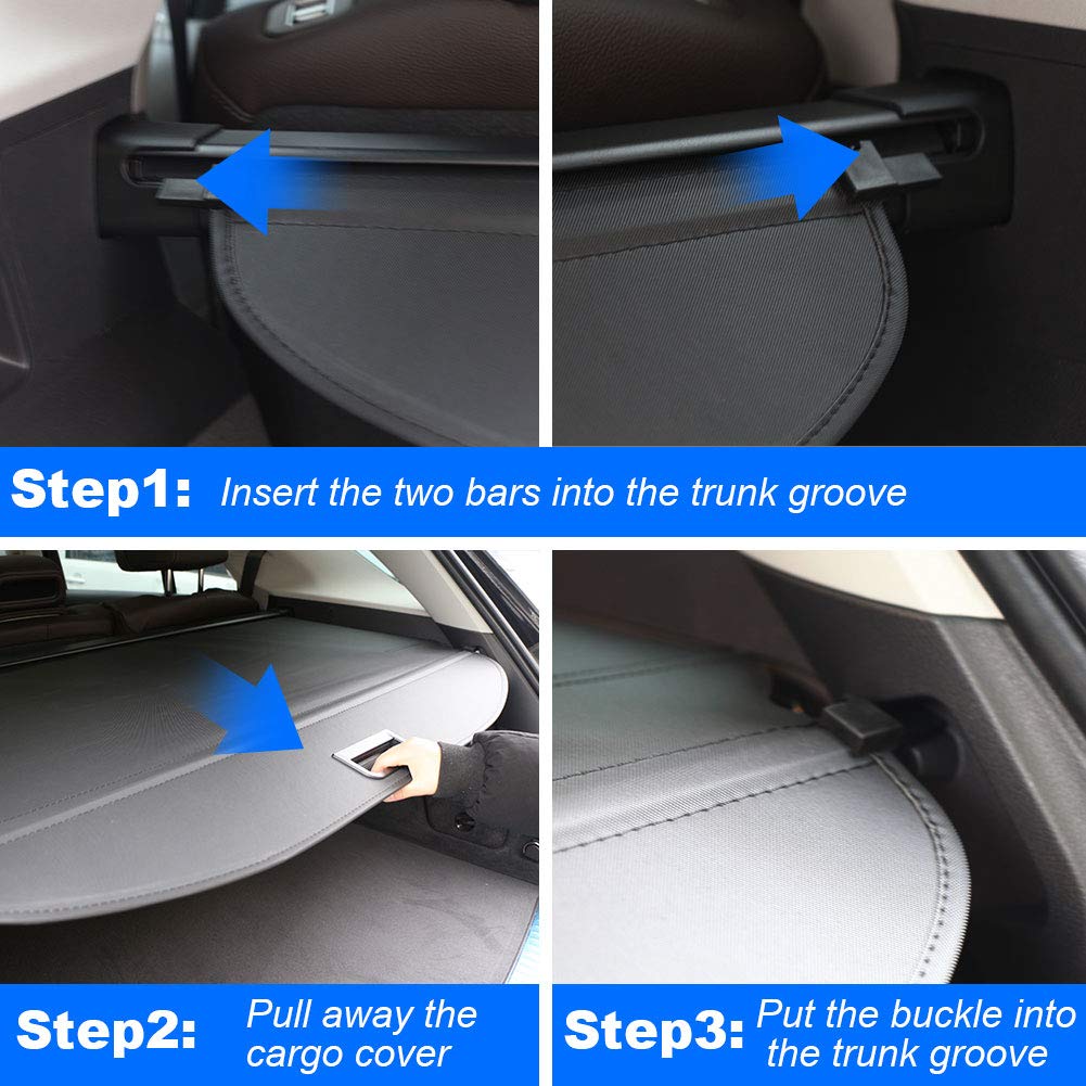 Premium Black Cargo Cover for Hyundai Santa Fe 2019-2023 | Trunk Shade & Luggage Security Protector | Perfect for Road Trips, Grocery Hauling & Outdoor Adventures