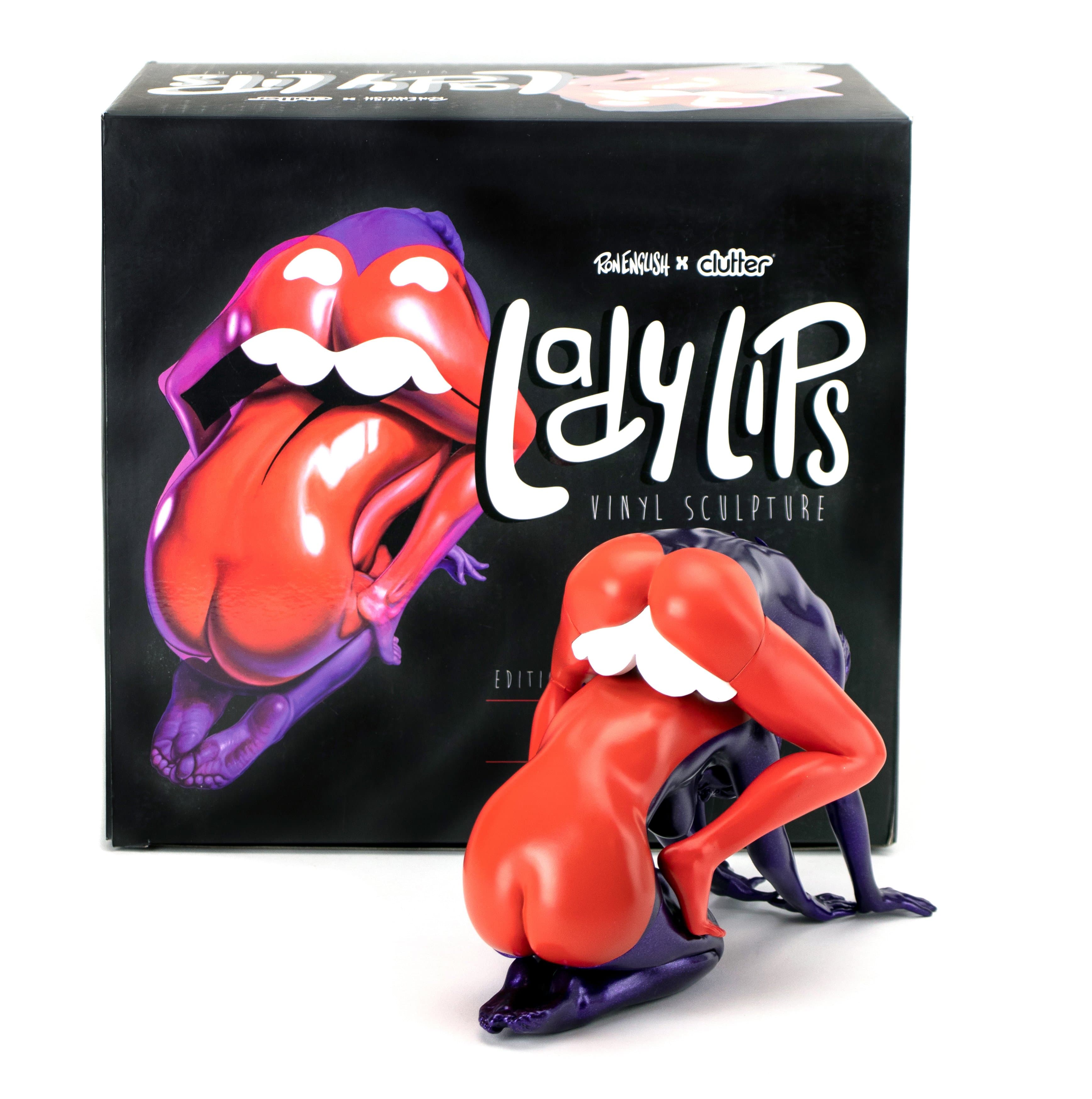Ron English x Clutter Lady Lips Art Sculpture - IamRetro Exclusive Collectible Pop Art Decor for Home & Office Display