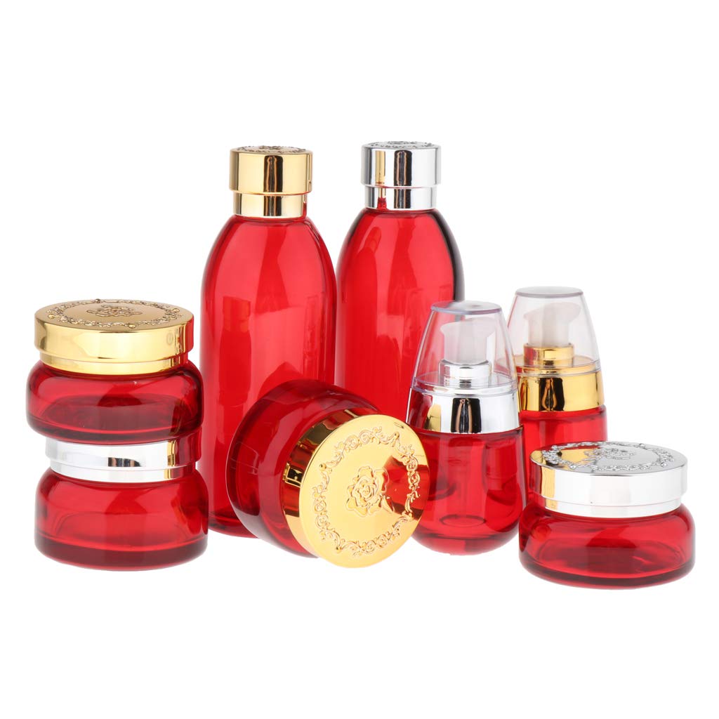 120ml Empty Glass Bottle with Red Golden Cap - Ideal for Makeup, Cosmetic Cream, Lotion & Skincare Samples - Perfect for DIY Beauty, Travel Size & Sample Packaging