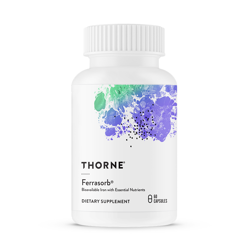 Thorne Ferrasorb (SF750) - Iron Supplement for Optimal Absorption & Energy Support - Ideal for Athletes, Vegans & Anemia Relief