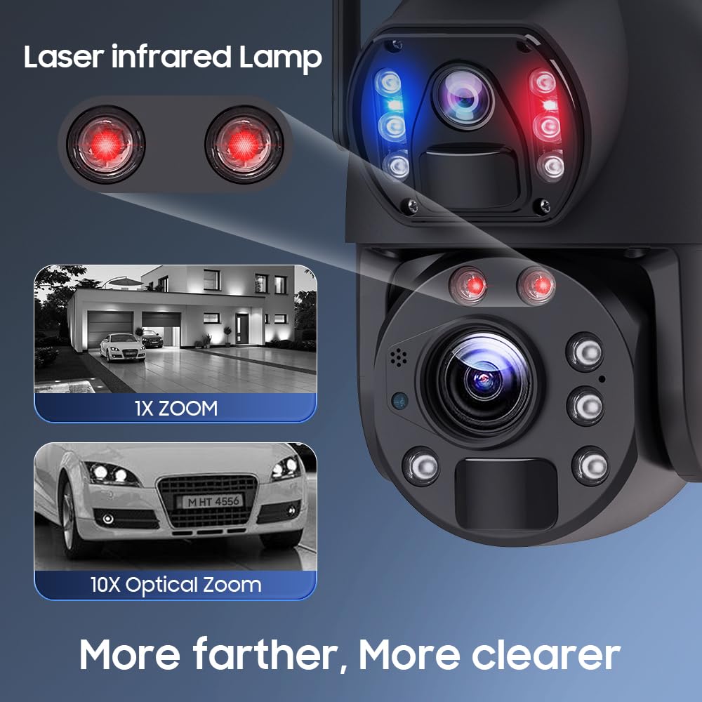 SHIWOJIA 6MP Dual Lens Outdoor Security Camera with 4G LTE & Solar Power - 20W Solar Panel, 20,000mAh Battery, 20X Zoom, Color Night Vision, IP66 Weatherproof - Ideal for Home, Farm, Ranch & Business Surveillance