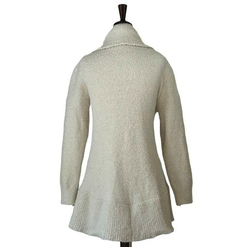 Ivory Solid Color Luxury Ribbed Knit Cardigan for Women - Elegant Fall & Winter Layering Piece for Office, Date Night and Casual Outfits