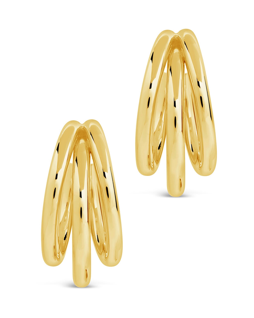 Michaela Triple Hoop Earrings for Women - 14K Gold Plated Stainless Steel Dangle Earrings - Trendy Boho Chic Jewelry for Parties, Date Night & Everyday Wear