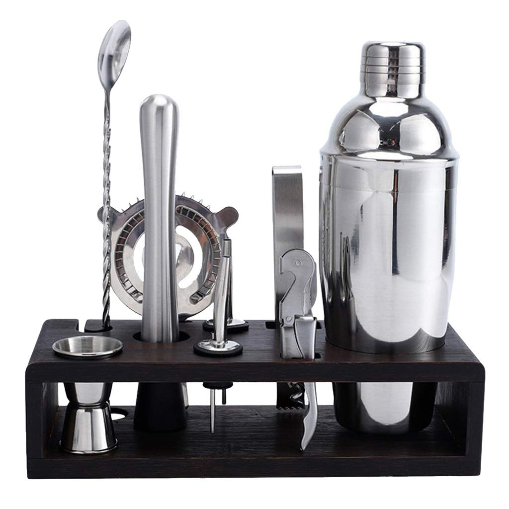 Professional 10-Piece Stainless Steel Cocktail Bartender Kit with Stand - Bar Tools Set for Mixing, Shaking & Serving - Perfect for Home Bars, Parties & Cocktail Making