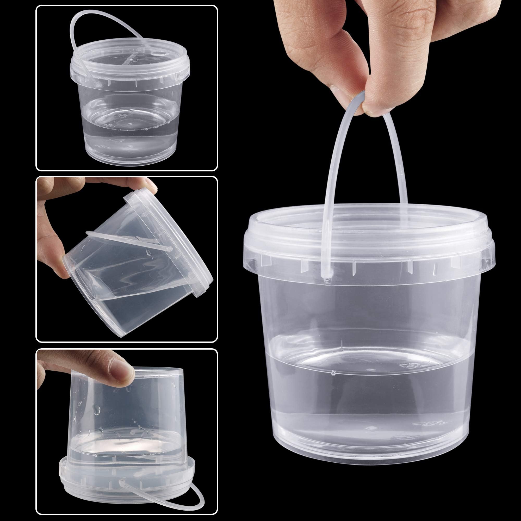 Augshy 15 Pack 8 oz Slime Containers with Lids & Handles - Mini Toy Storage Case for Kids DIY Slime, Play Dough, Crafts & School Supplies Organization