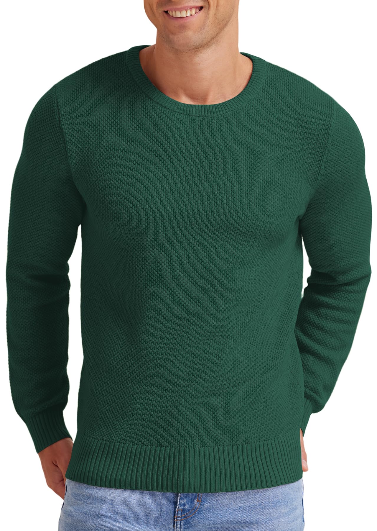 Men's Classic Crewneck Sweater - Soft Lightweight Knit Pullover with Ribbed Edge | Casual Winter Wear & Layering Essential for Men