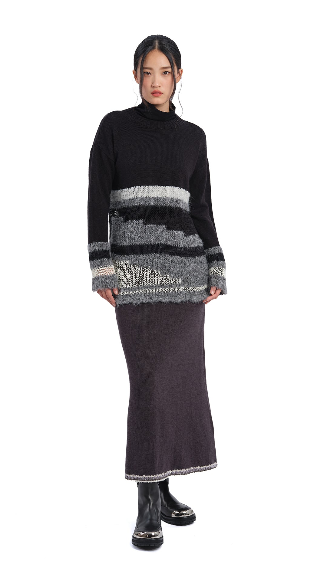 Women's Mock Neck Wool Tight Top - Soft & Warm Winter Layering Piece for Casual Outfits & Office Wear