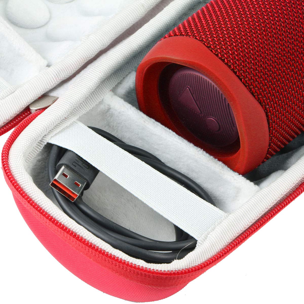 JBL Flip 7/6/5 Hard Travel Case - Protective Cover for Portable Bluetooth Speaker | Durable EVA Shell with Custom Fit | Perfect for Outdoor Adventures, Travel & Beach (Red/White)