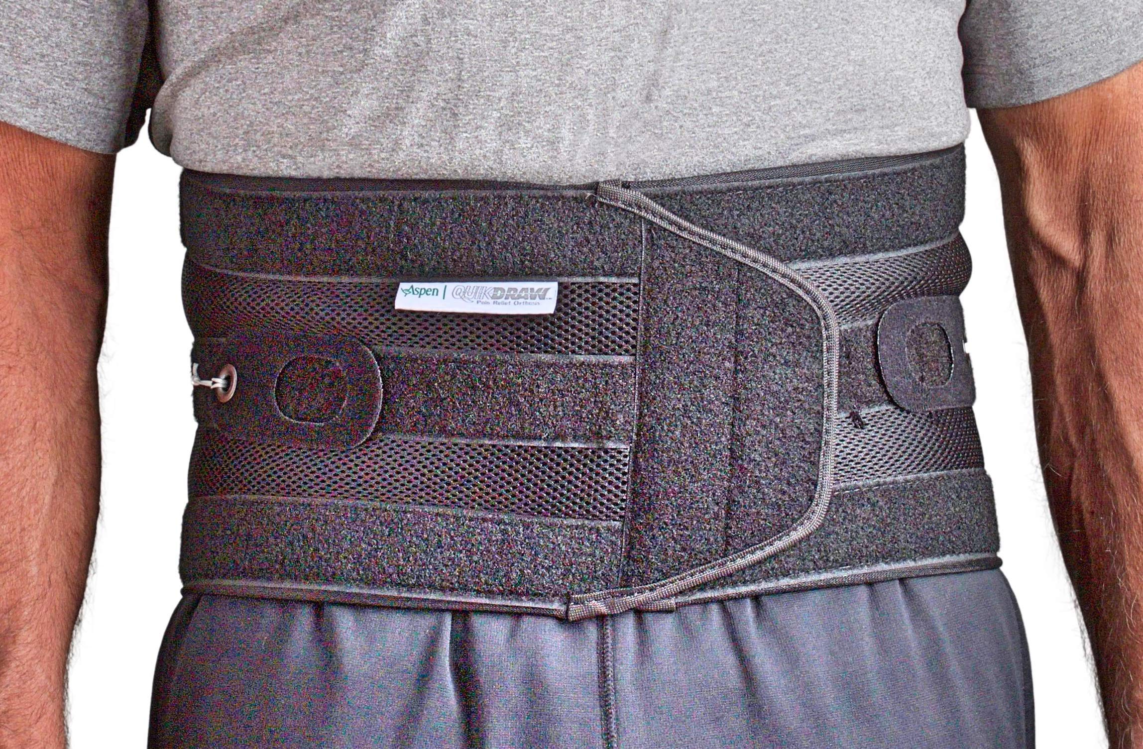 Aspen Quikdraw PRO Back Brace with Patented Pulley System - Targeted Compression Support for Lower Back Pain Relief - Herniated Disc, Sciatica & Scoliosis Support for Men & Women (Black, XX-Large) - Ideal for Work, Sports & Daily Activities