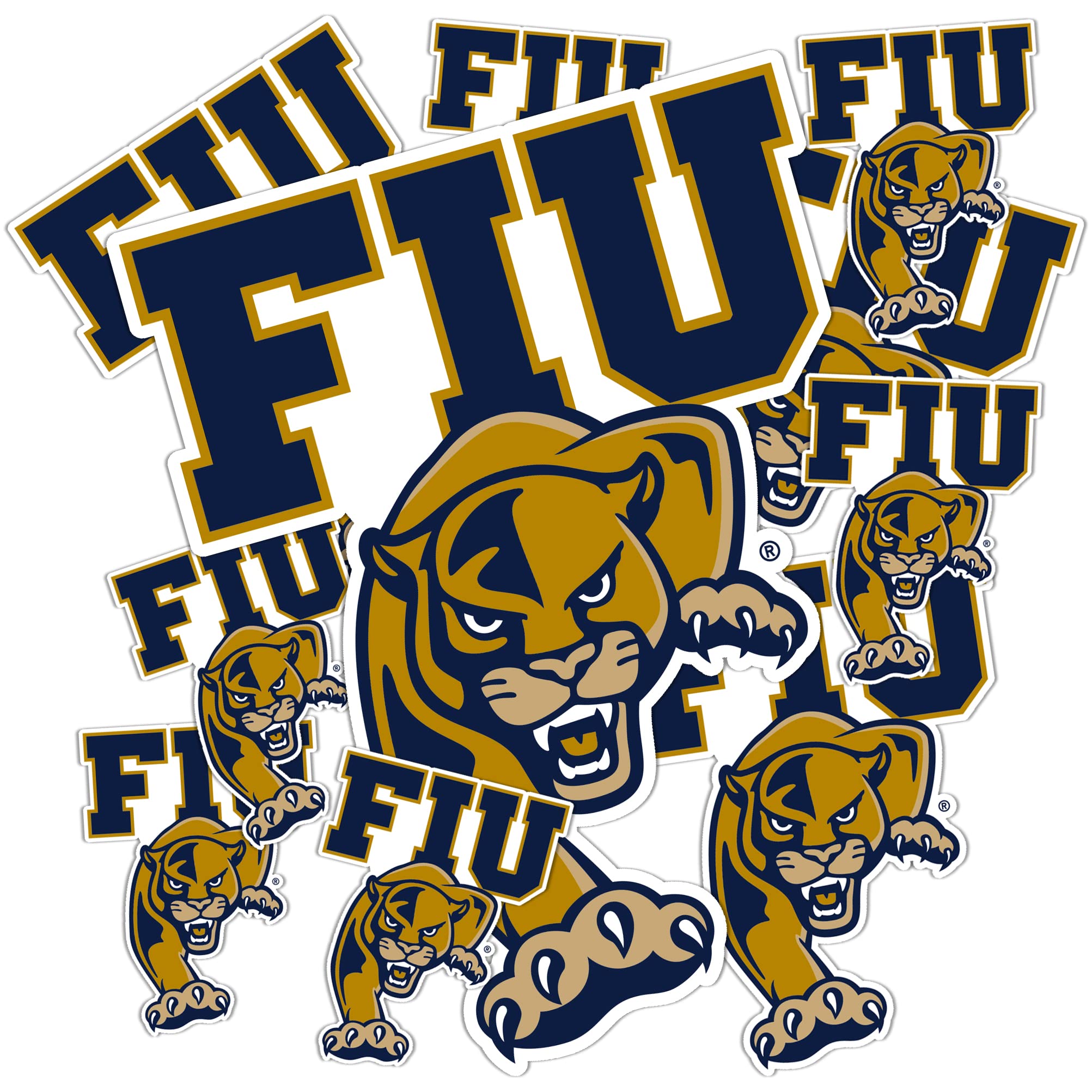 FIU Panthers Vinyl Decal Sticker - Desert Cactus Design for Laptop, Water Bottle, Car, Scrapbook - Florida International University School Spirit Decals - Perfect for Students, Alumni & Fans