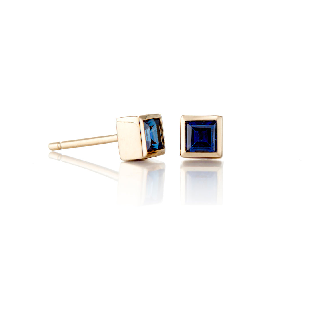 Mini Princess Earrings with Genuine Sapphires - Elegant Jewelry for Women, Girls | Perfect for Weddings, Parties & Special Occasions