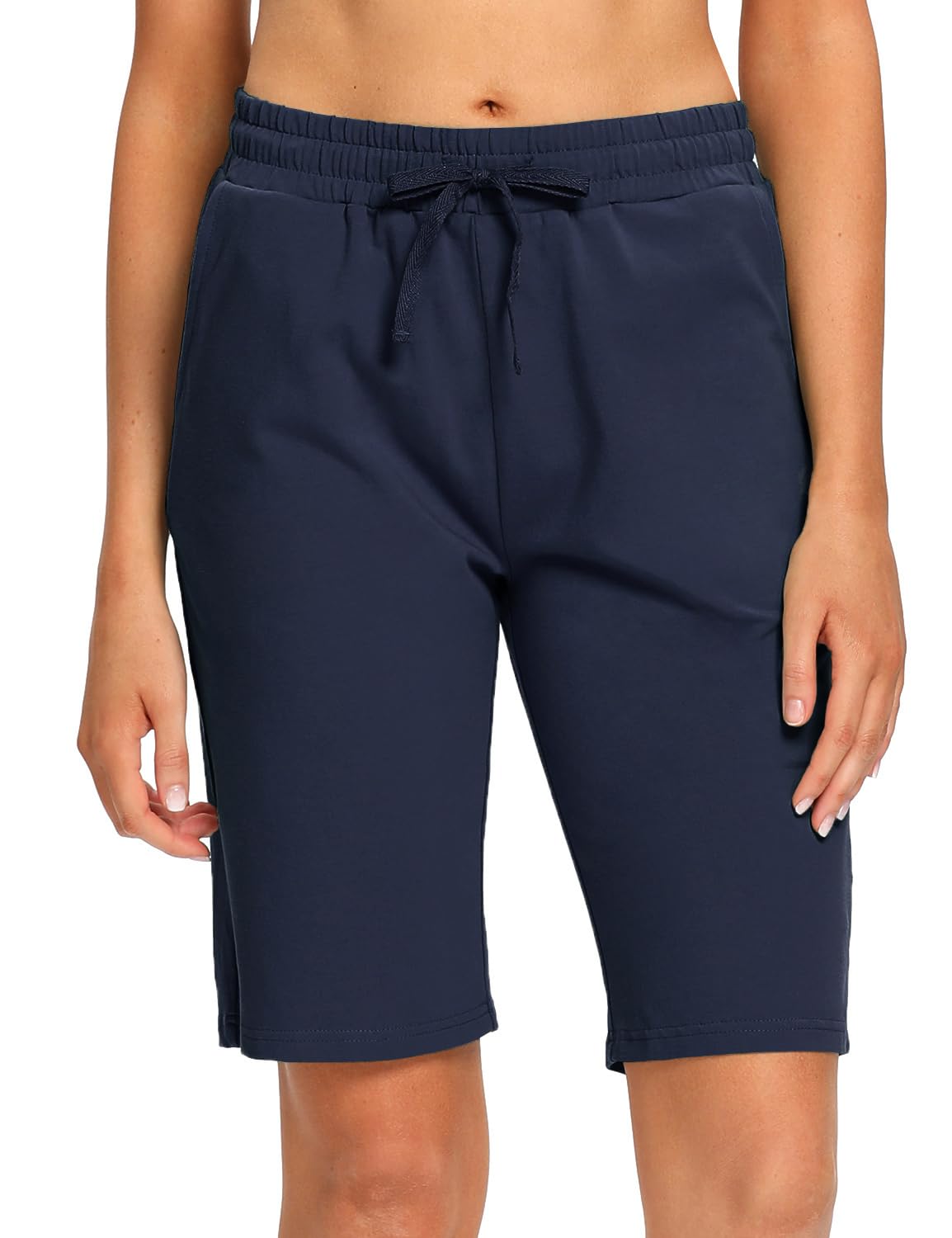 EZRUN Women's Bermuda Shorts - Summer Cotton Sweat Shorts with Deep Pockets for Gym, Workout & Casual Wear | Comfortable Athletic Shorts for Running, Yoga & Outdoor Activities