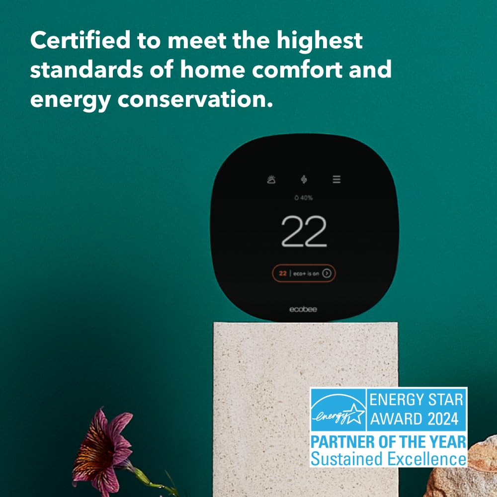 ecobee3 Lite Smart Thermostat - WiFi Programmable Thermostat for Home, Compatible with Alexa, Google Assistant & Siri - Energy Star Certified - Easy DIY Installation - Save Energy & Control Remotely for Smart Home Automation