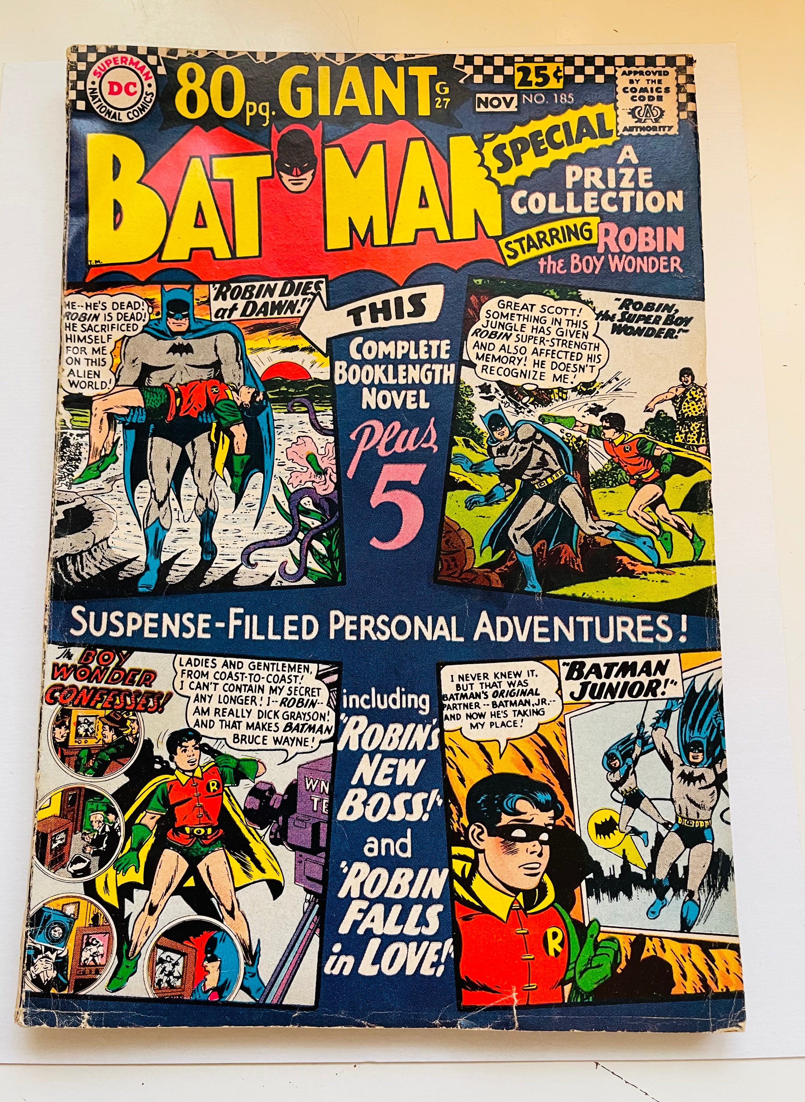 Batman #185 Giant Size Comic Book 1966 - Rare Vintage DC Collectible for Fans & Display