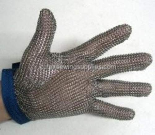 Stainless Steel Metal Mesh Safety Gloves - 5 Finger Cut Resistant Work Gloves, Reversible for Left/Right Hand (Medium) - Perfect for Butchering, Food Processing & Industrial Protection
