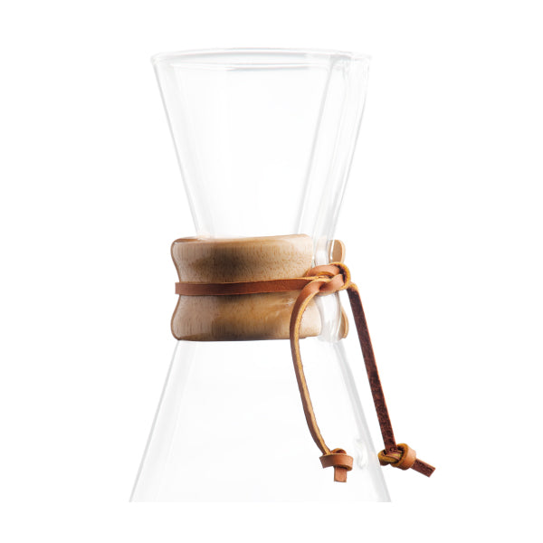 Chemex Wood Collar & Tie for Small Coffee Makers - Perfect for Pour Over Coffee Brewing at Home or Office