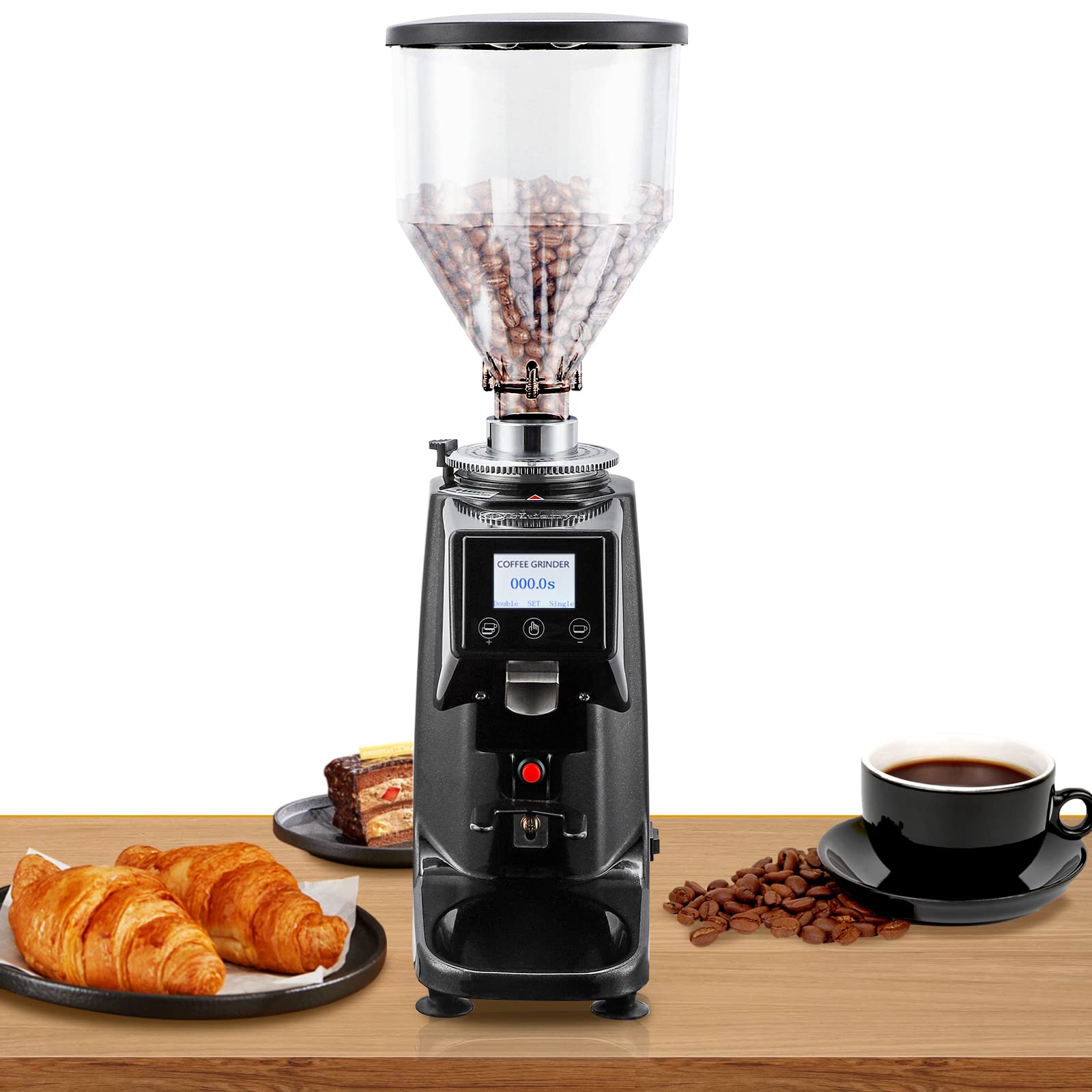 Professional Electric Coffee Grinder - 250W Automatic Burr Grinder with 19 Adjustable Settings for Fine to Coarse Grind, Stainless Steel Blade, 1000g Capacity - Perfect for Home, Cafe & Commercial Use