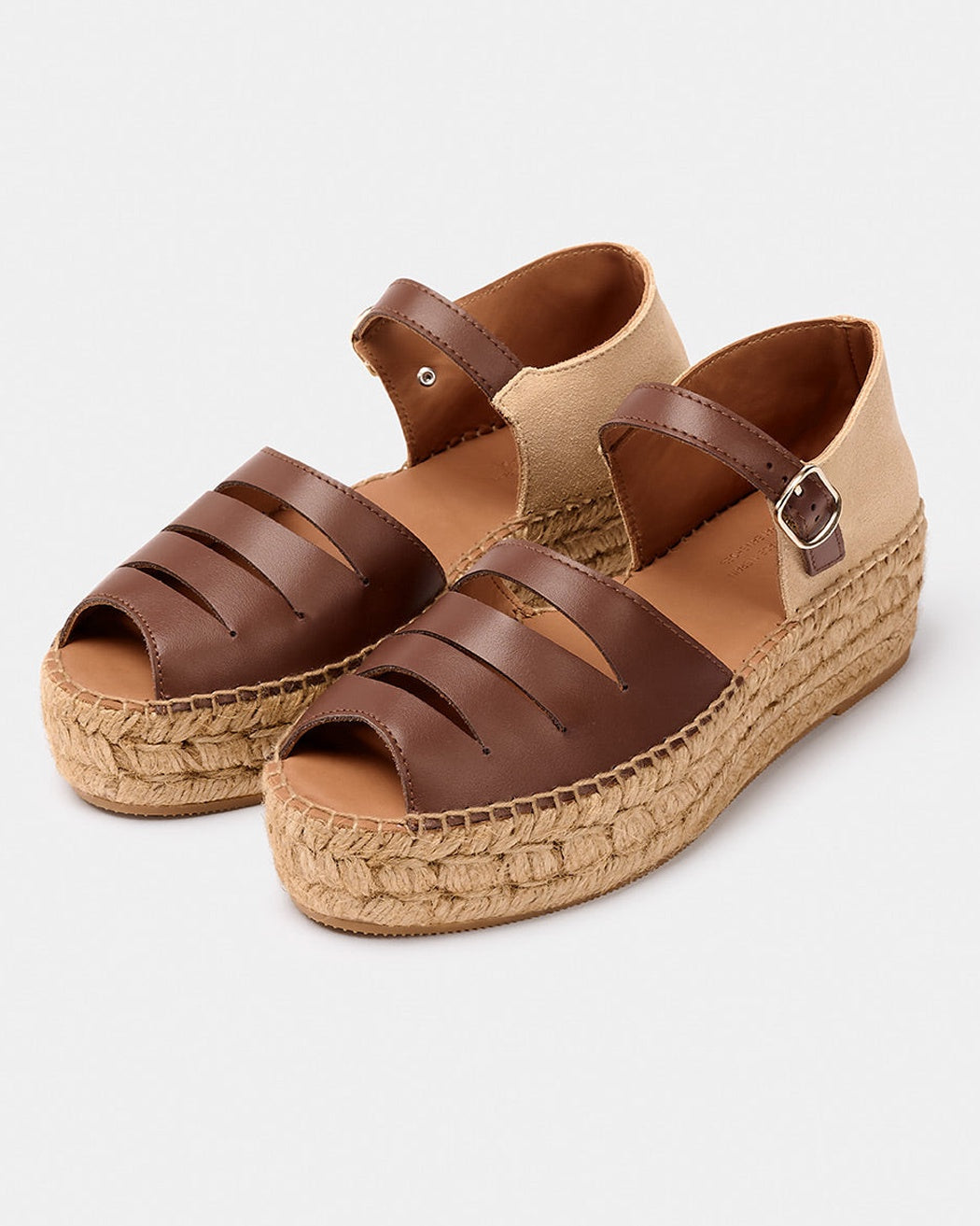 Naguisa Silencio Brown Platform Espadrille Shoes - Comfortable Cork Wedge Sandals for Women | Summer Beach, Casual Outfits & Boho Style