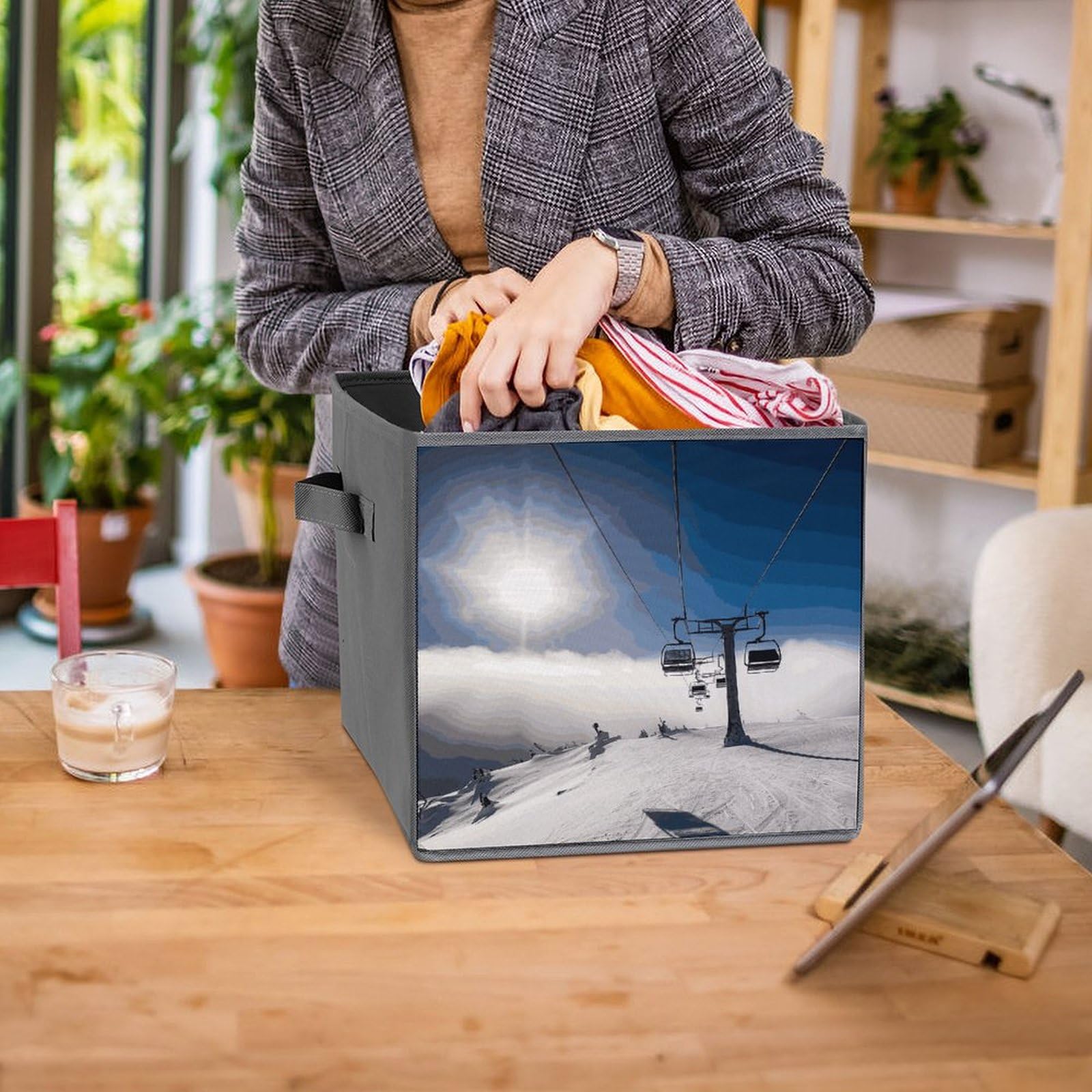 6PCS Collapsible Storage Bins with Handles - Foldable Organizer Boxes for Shelves, Home & Office Organization