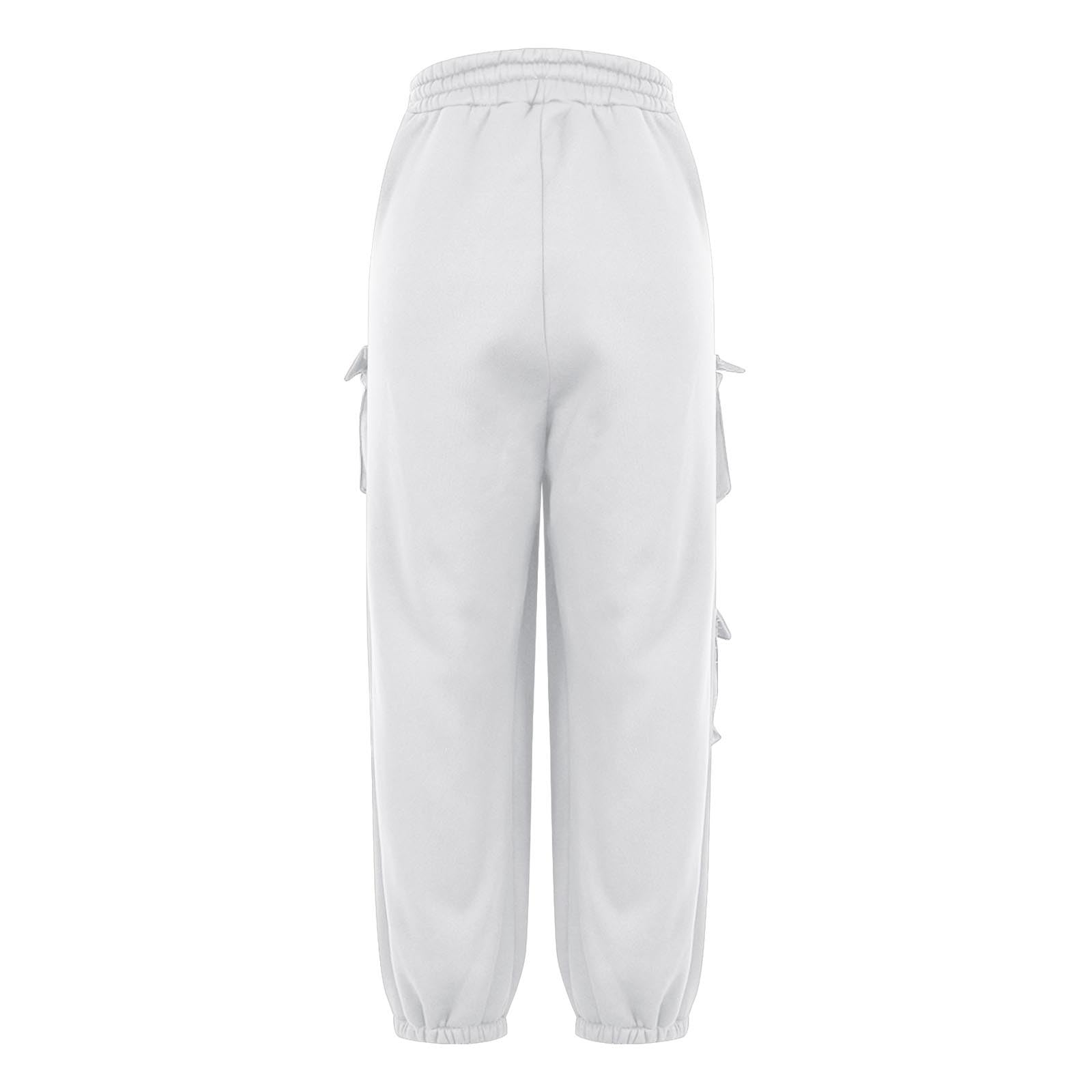 Women's High Waisted Cargo Joggers - Baggy Sweatpants with Pockets, Cinch Bottom for Casual & Athletic Wear | Lounge, Workout, Running, Travel Pants
