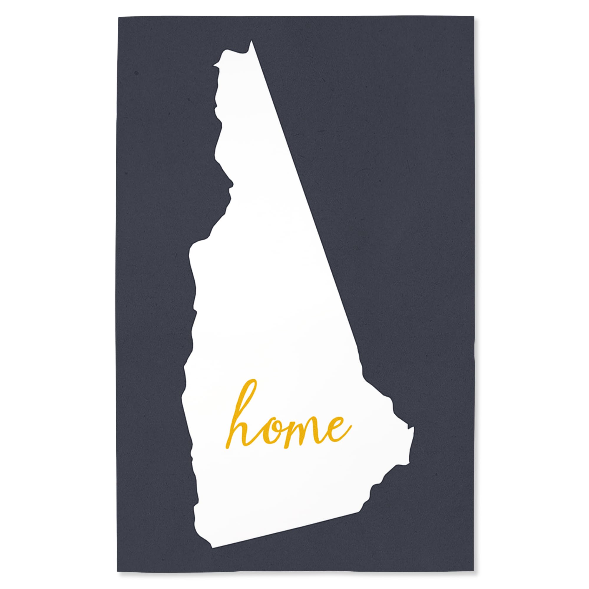 Lantern Press 16x24 Inch Giclee Print - New Hampshire Home State Wall Art, White on Gray Landscape Poster - Perfect for Living Room, Bedroom & Office Decor
